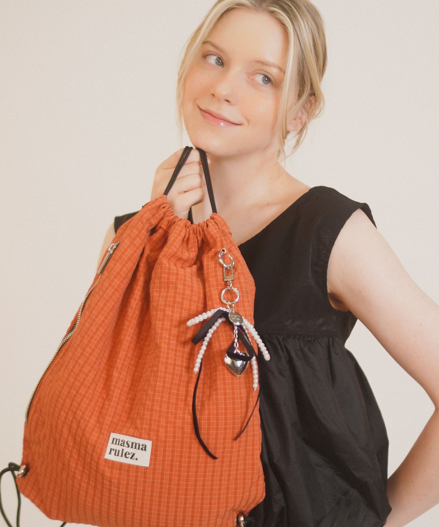 MUSINSA | MASMARULEZ [INT] Gym sack string bag _ plaid check