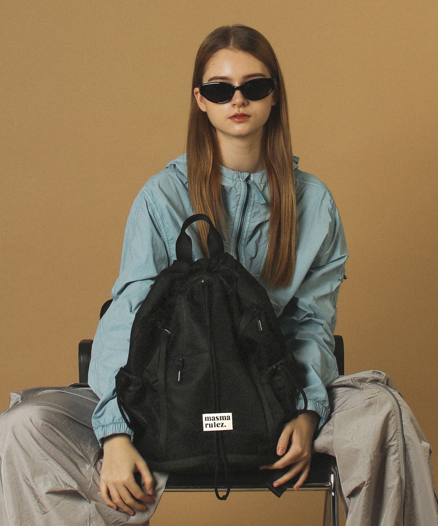 ★masmarulez★ Zipper string backpack Gray MUSINSA | MASMARULEZ [INT] Zipper string backpack _ Black