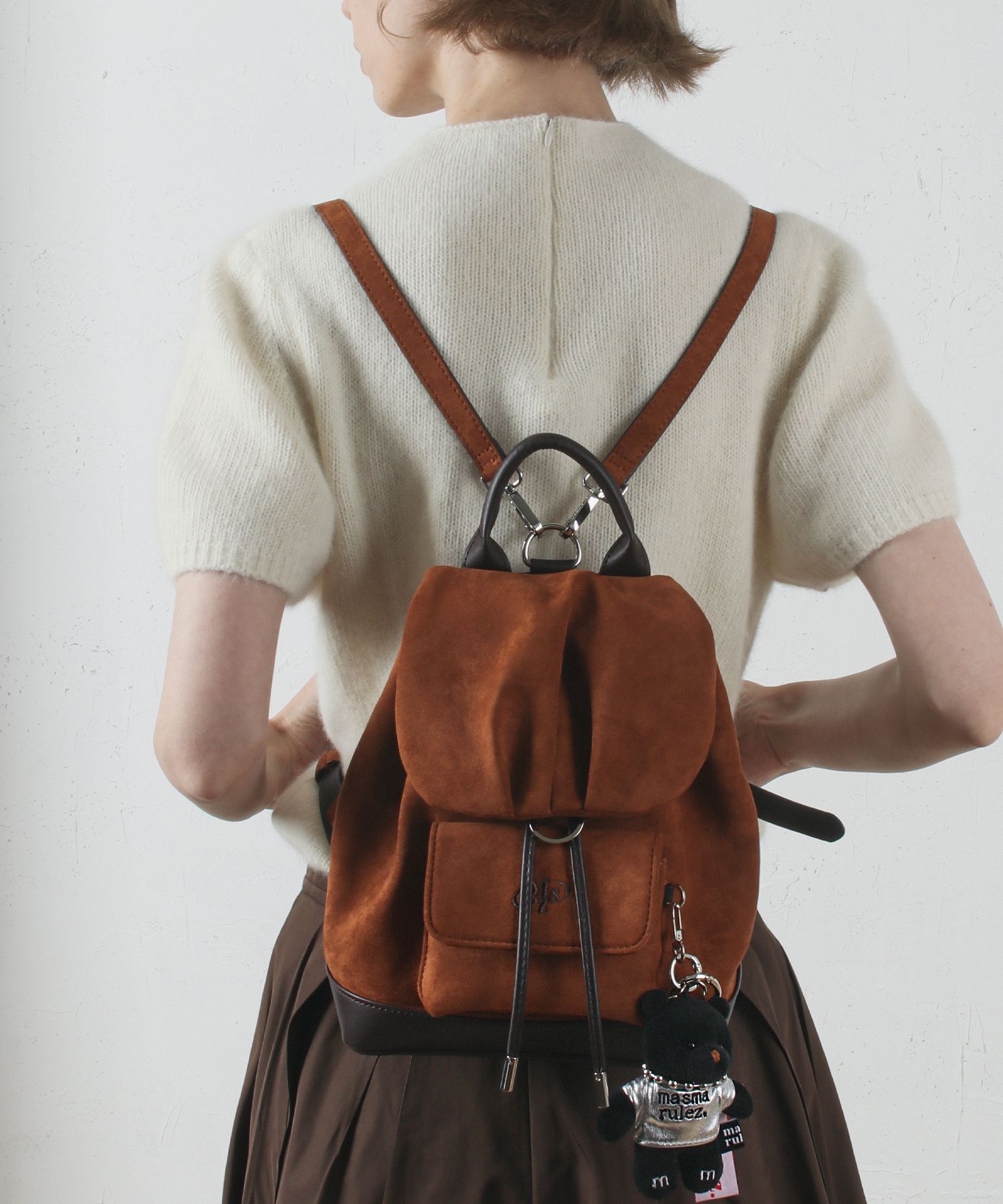 ★masmarulez★ Suede shirring mini flap backpack brown MUSINSA | MASMARULEZ [INT] Suede shirring mini flap backpack