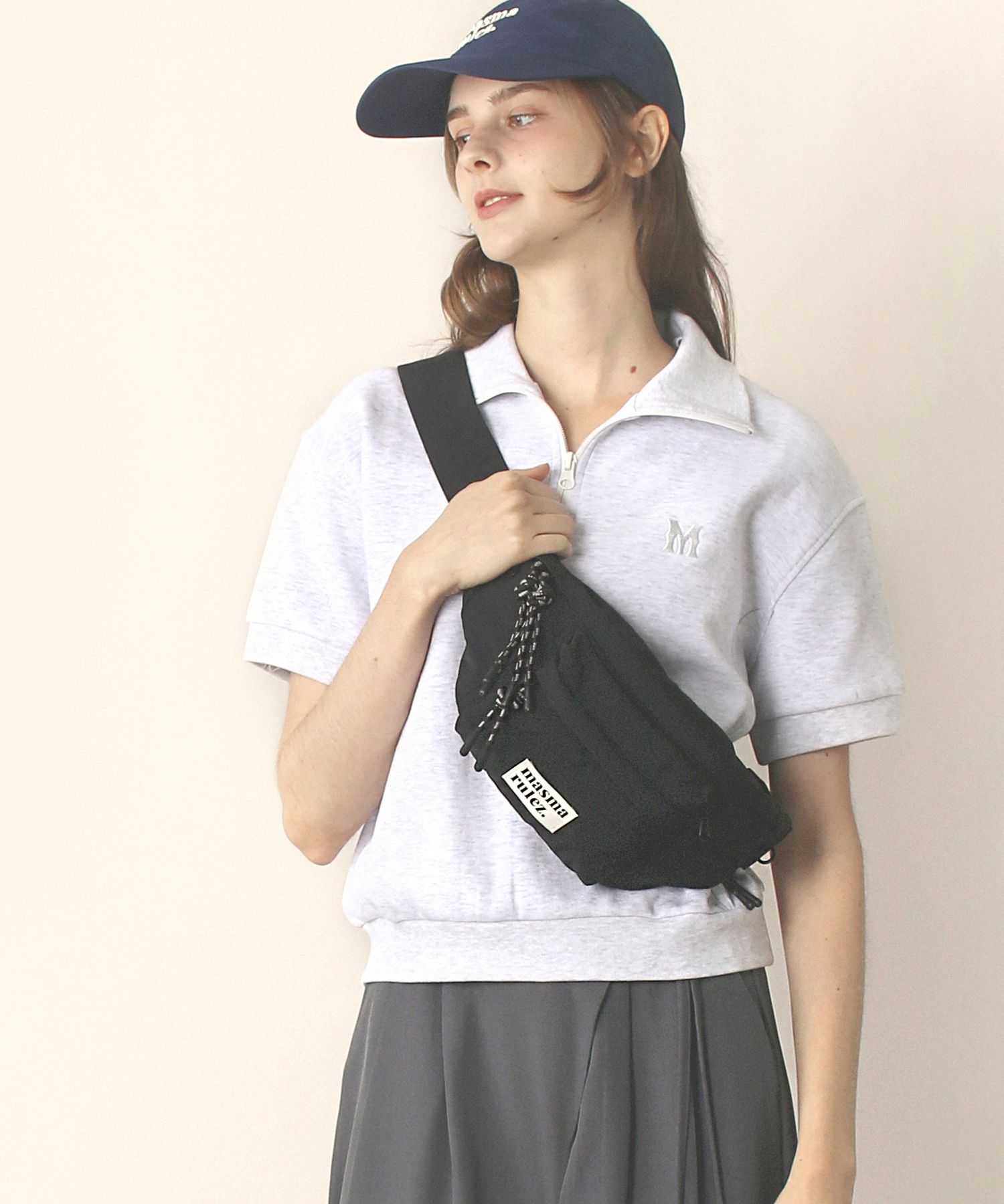 ★masmarulez★ mama sling waist bag_Black MUSINSA | MASMARULEZ [INT] mama sling waist bag _ Black