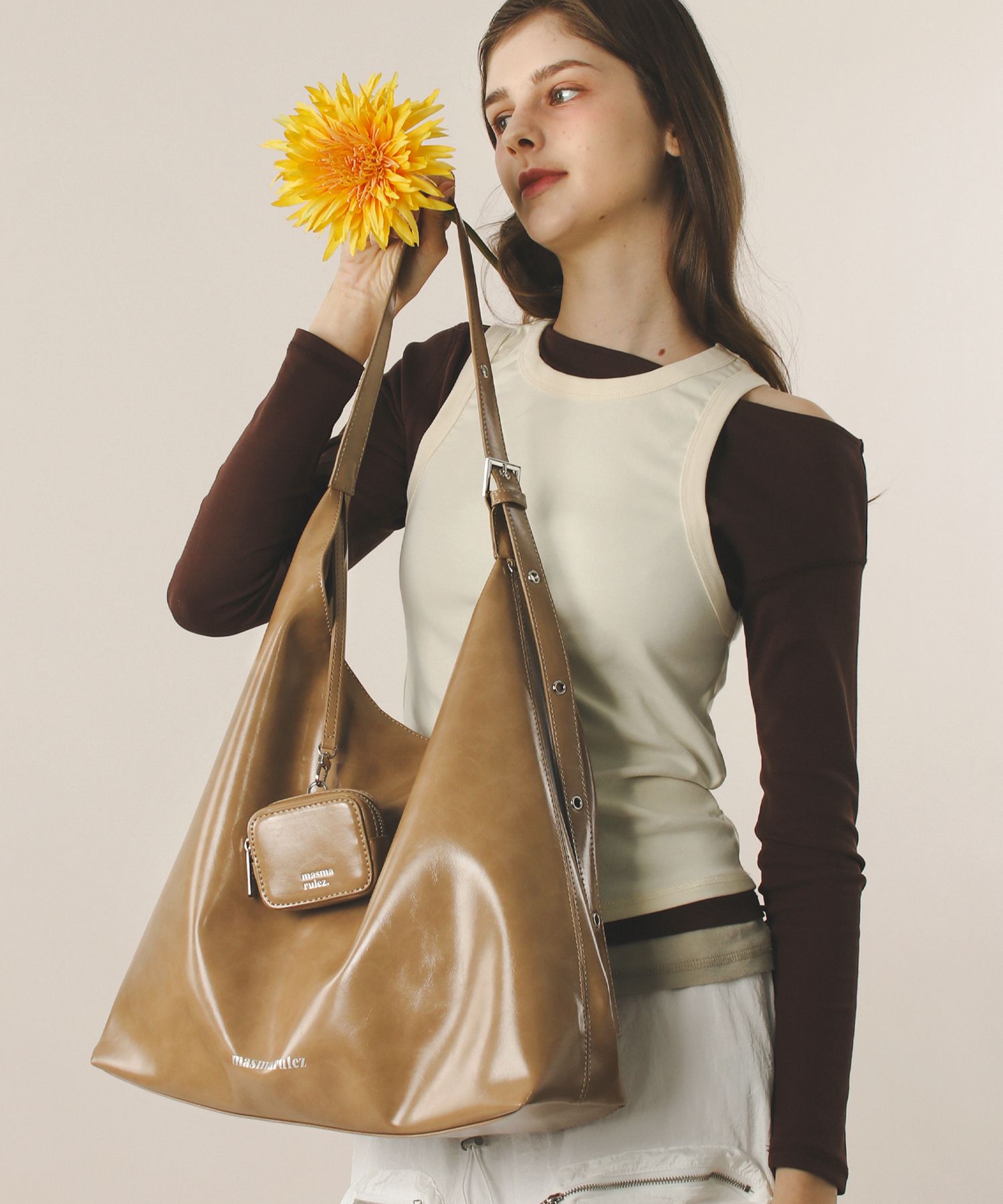 ★masmarulez★ [Pouch Set] Bella Leather Shoulder Bag_Mocha MUSINSA | MASMARULEZ [INT][POUCH SET] Bella Leather Shoulder