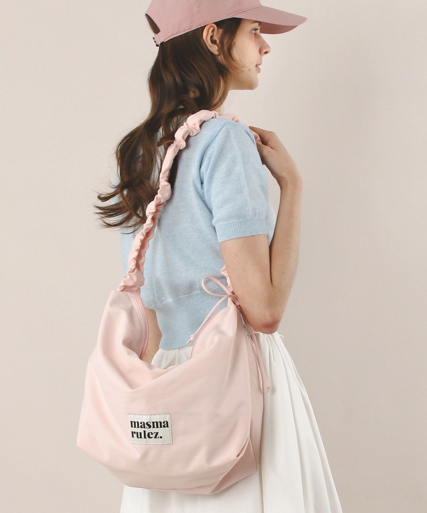★masmarulez★ Nylon 2way shirring hobo bag_Cream beige MUSINSA | MASMARULEZ [INT] Nylon 2way shirring hobo bag _