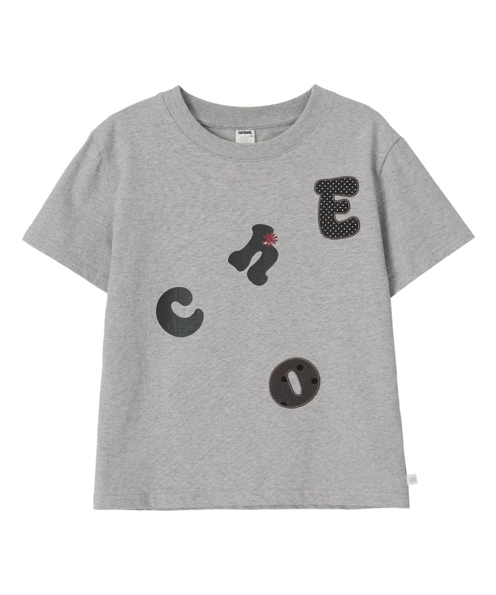 ★DANDEL★ DD symbol applique tee GREY MUSINSA | DANDEL DD echo applique tee (GREY)
