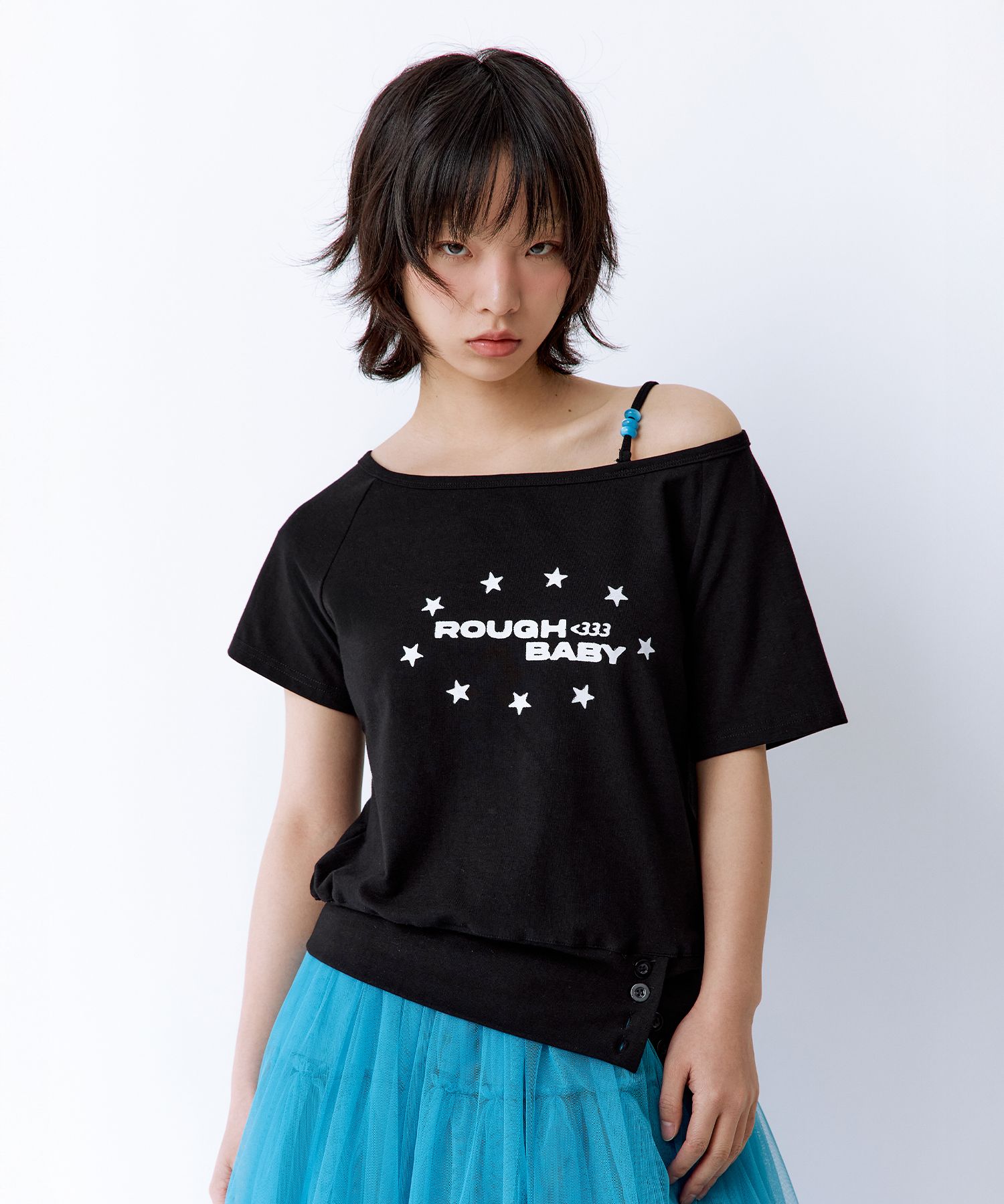 [ROUGHNECK] ROUGH BABY Off-Shoulder Top /追跡付 MUSINSA公式 | ROUGHNECK Rough Baby Off Shoulder Top White