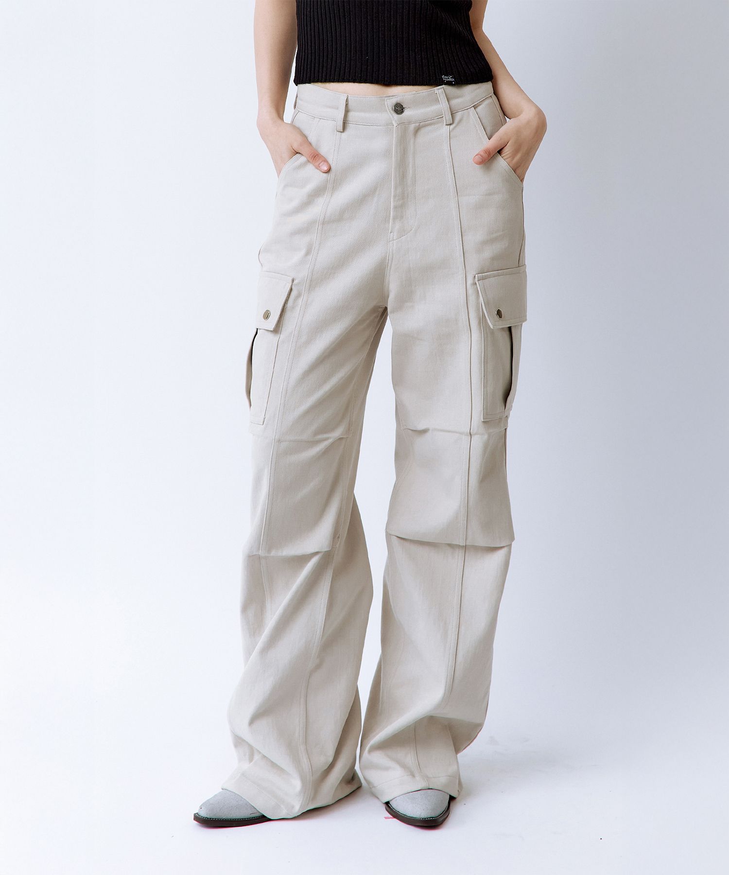 【ROUGHNECK】25ss Double Tuck Cargo Pants MUSINSA | ROUGHNECK Double tuck cargo pants black