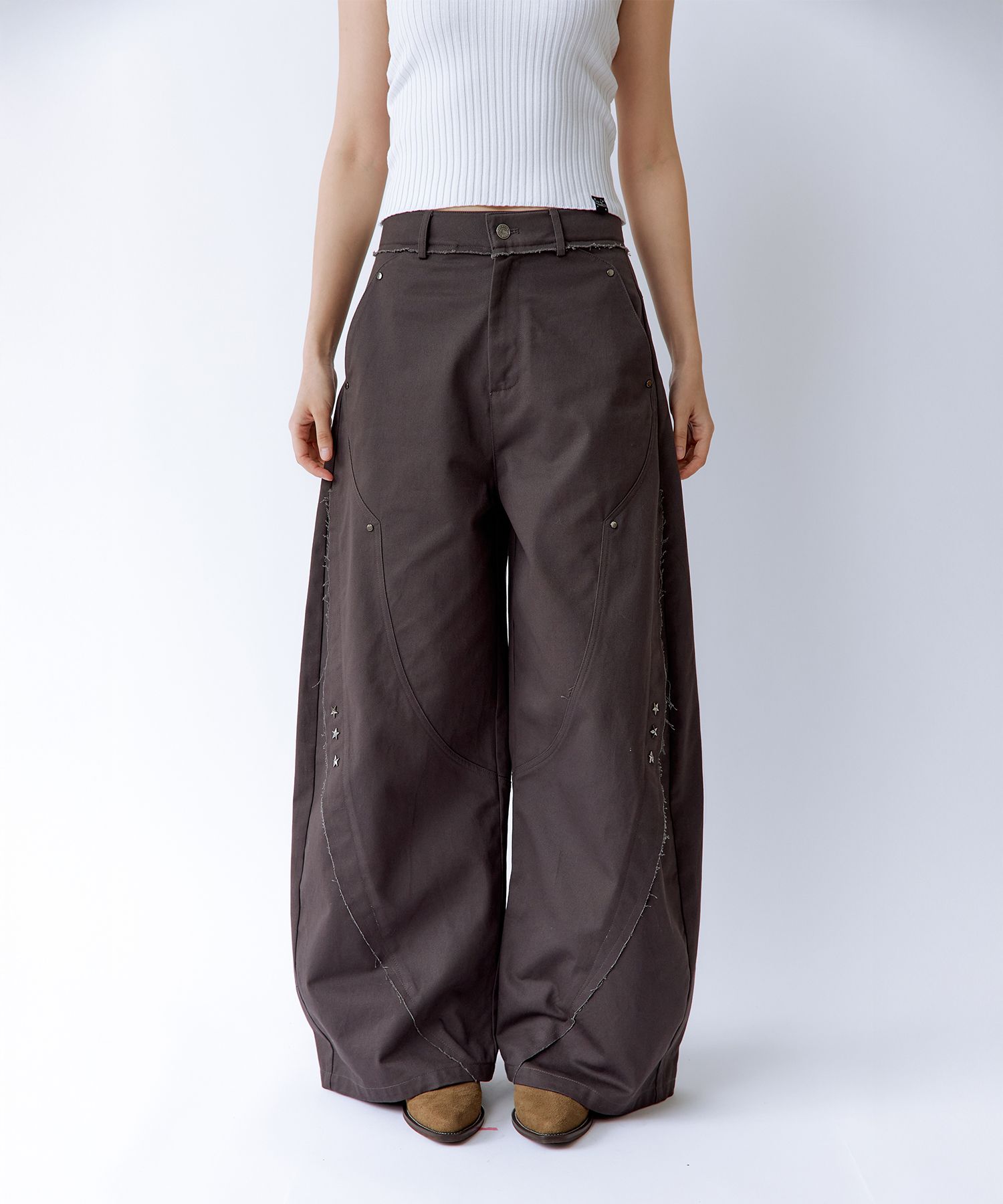 【ROUGHNECK】25ss Destroyed Wide Pants MUSINSA | ROUGHNECK Destroyed Wide Pants Black