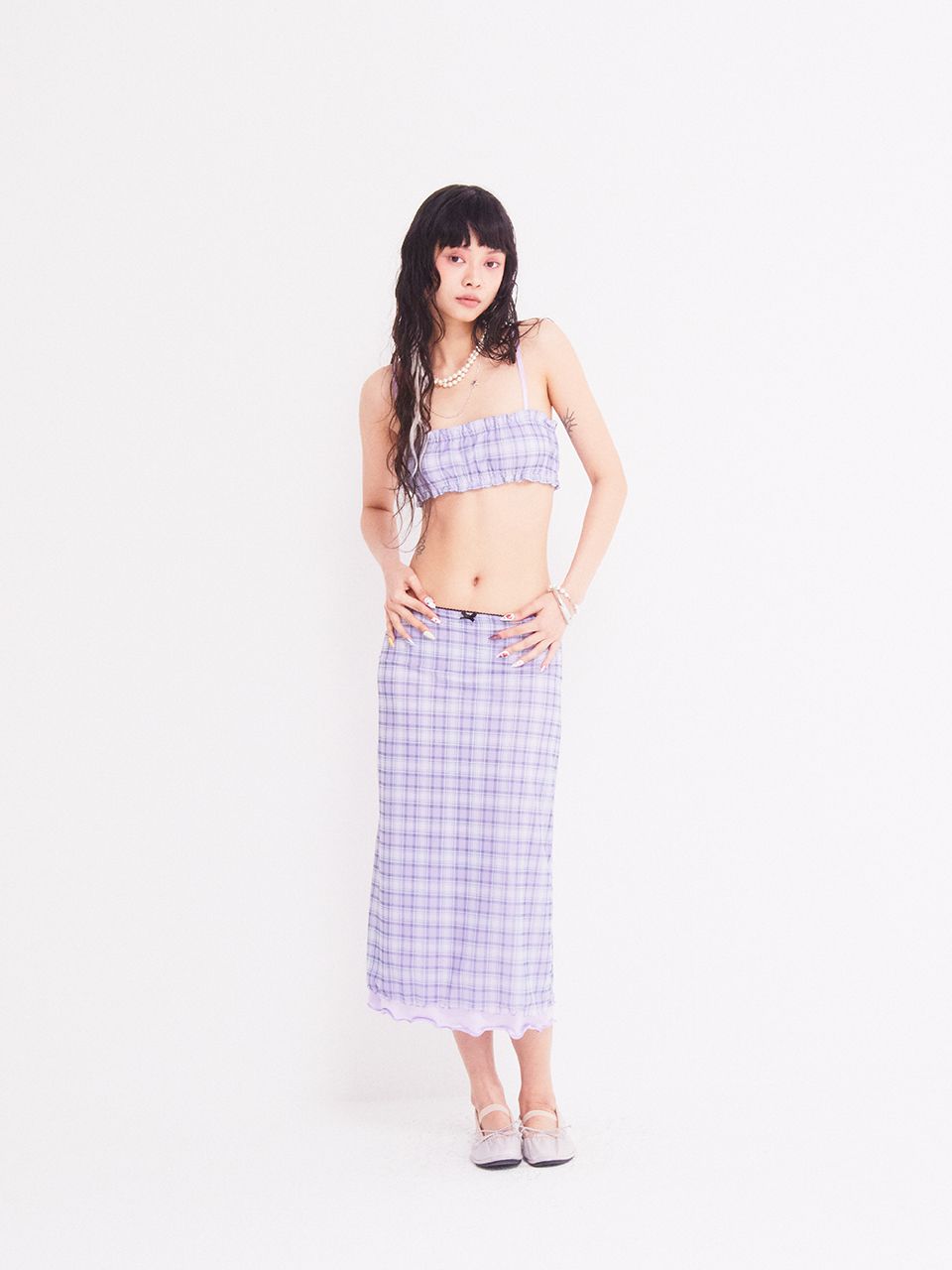 【韓国 as if calie】VINTAGE CHECKERED LONG SKIRT MUSINSA公式 | ASIF CALIE VINTAGE CHECKERED LONG SKIRT PURPLE