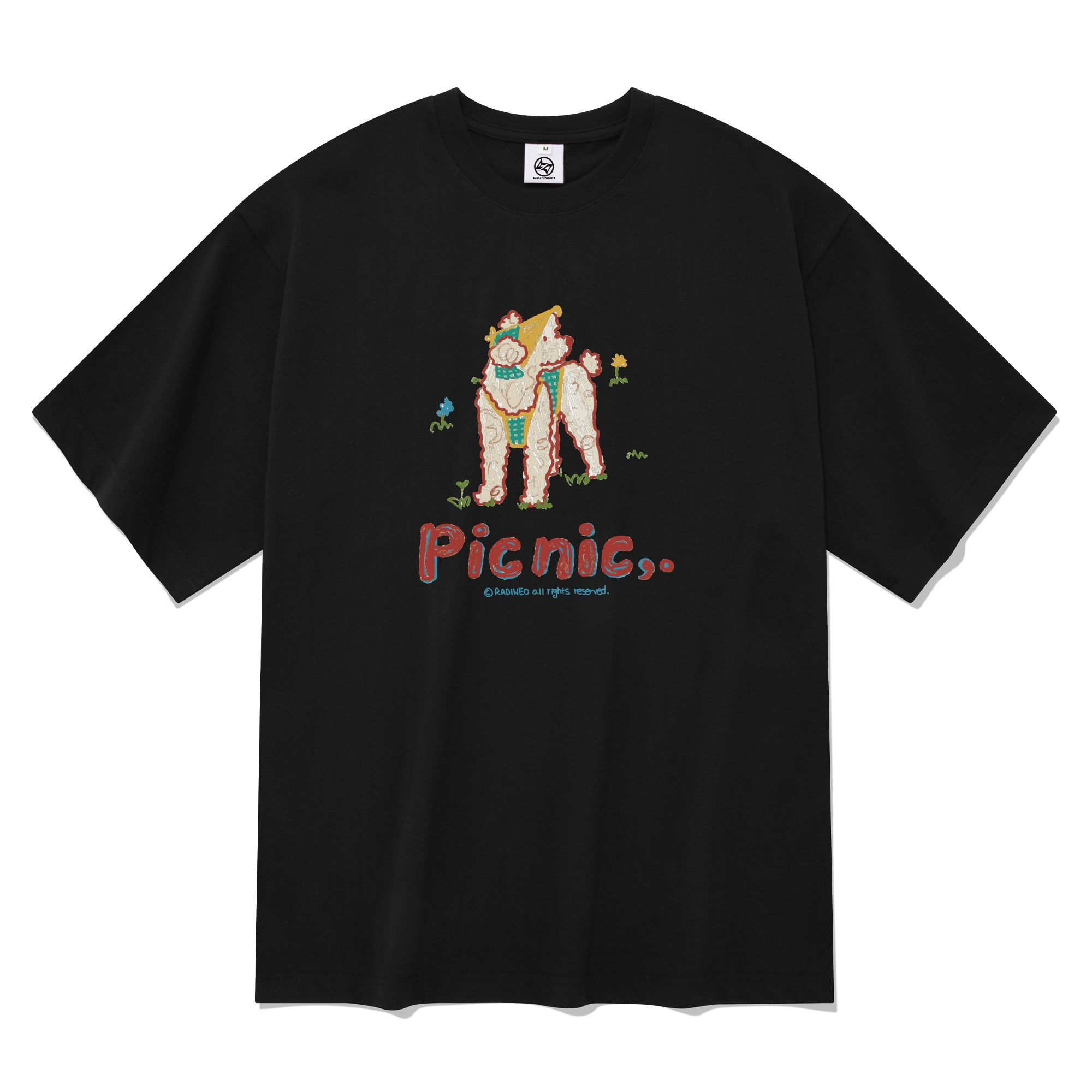 [RADINEO]★25SS★韓国人気★PICNIC SHORT SLEEVE T-SHIRT MUSINSA | RADINEO Picnic Short Sleeve T-Shirt Black