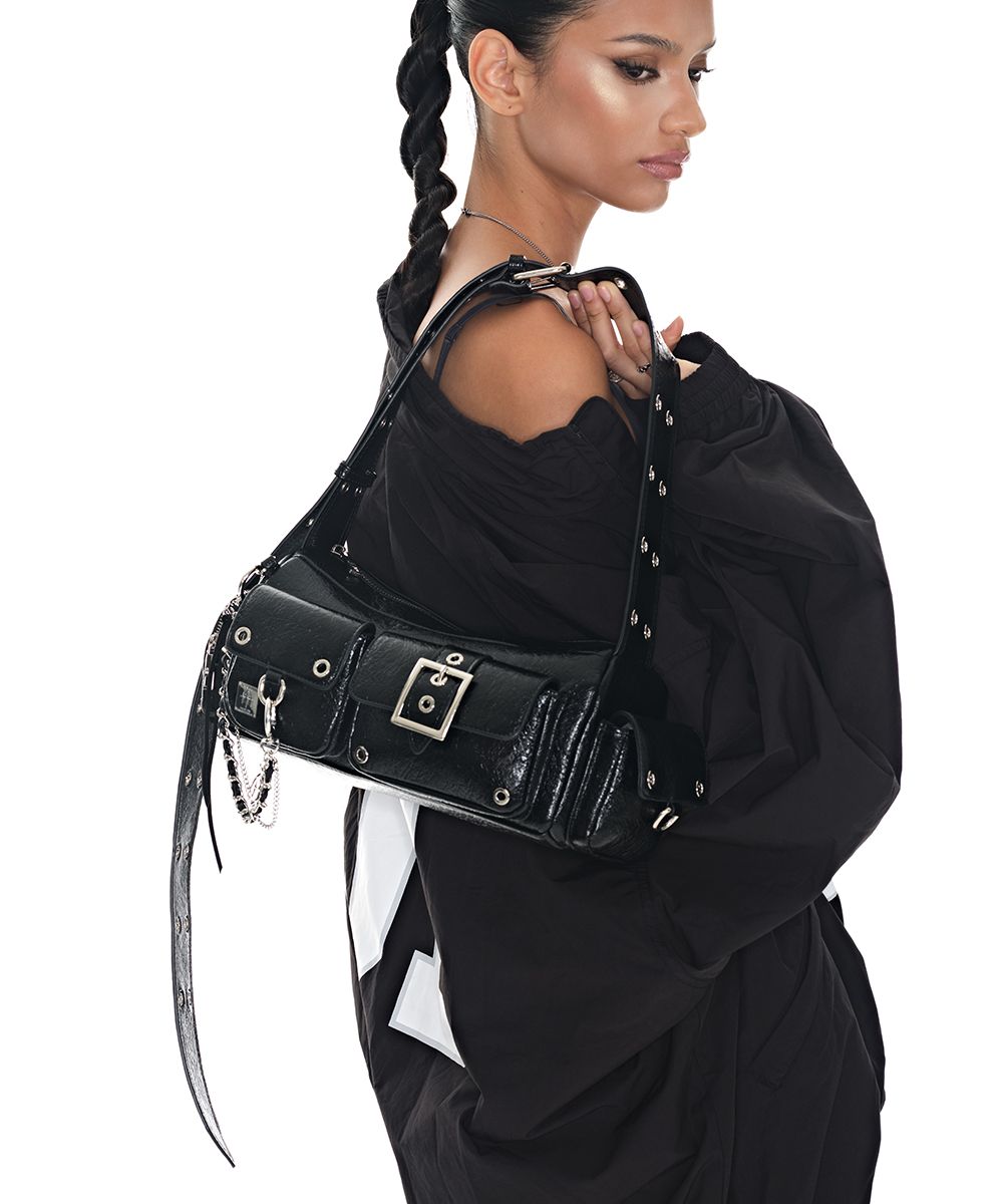 MUSINSA | BLACK PURPLE Mini Fortress Bag - Black