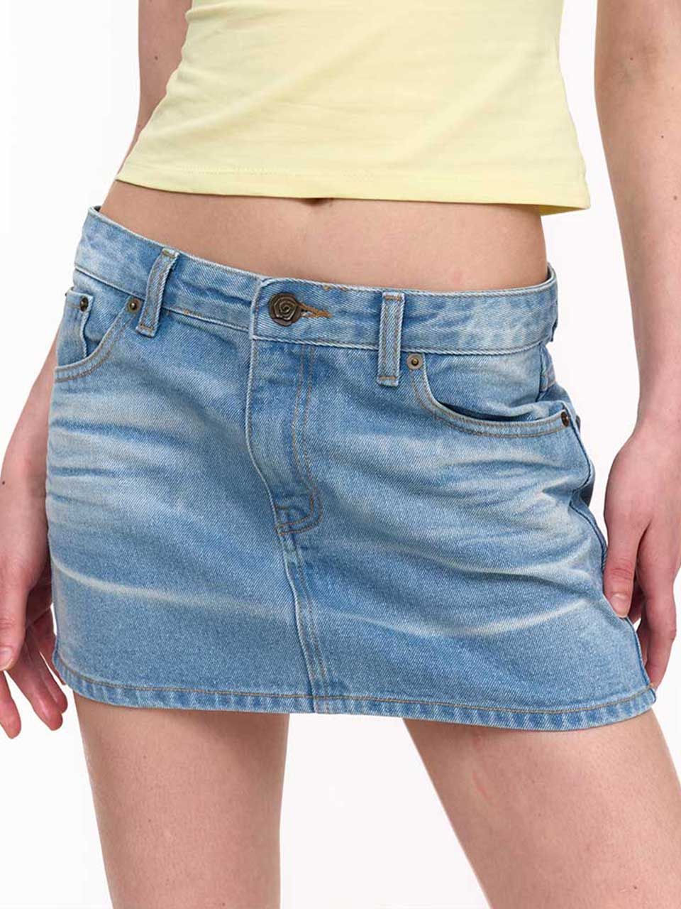 ◆2000Archives◆ EMBOSSED DENIM SKIRT ICE BLUE 2A25D2SK01GN MUSINSA | 2000ARCHIVES EMBOSSED DENIM SKIRT (ICE BLUE)