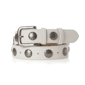 MUSINSA KHAKIPOINT Big Stud Belt (white)