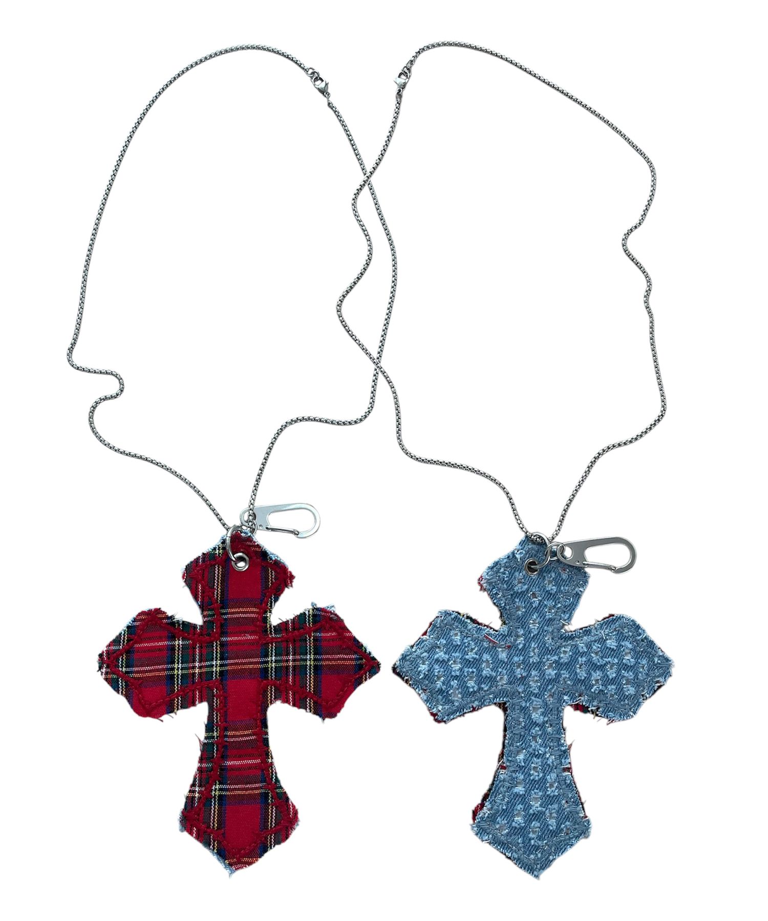 MUSINSA公式 | SK8ER ROCK Cross Patchwork Keyring Necklace