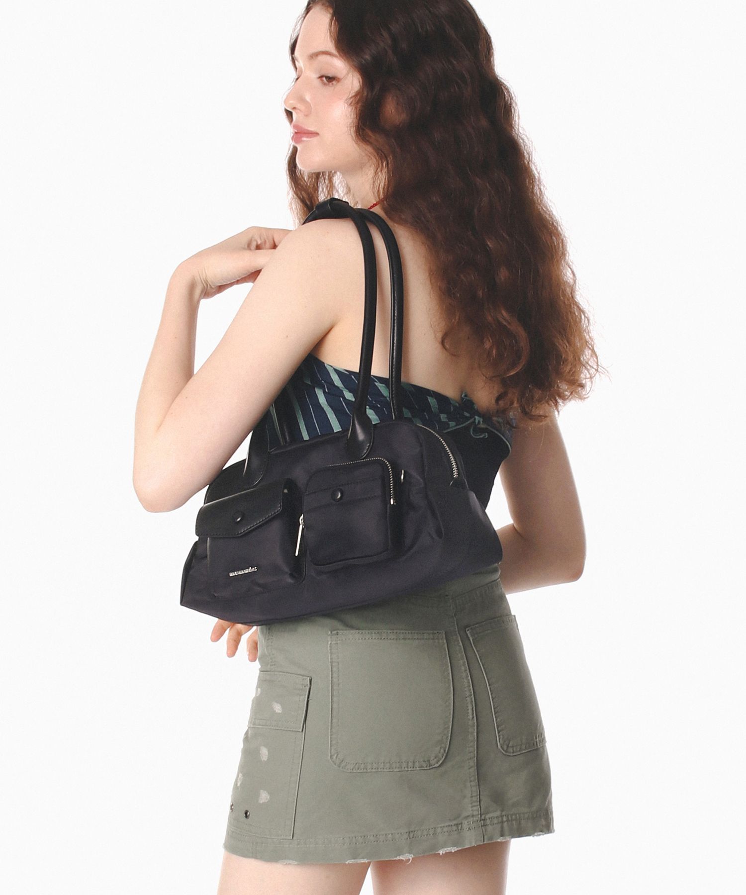 MUSINSA | MASMARULEZ [INT] Chaming Nylon shoulder bag_Black