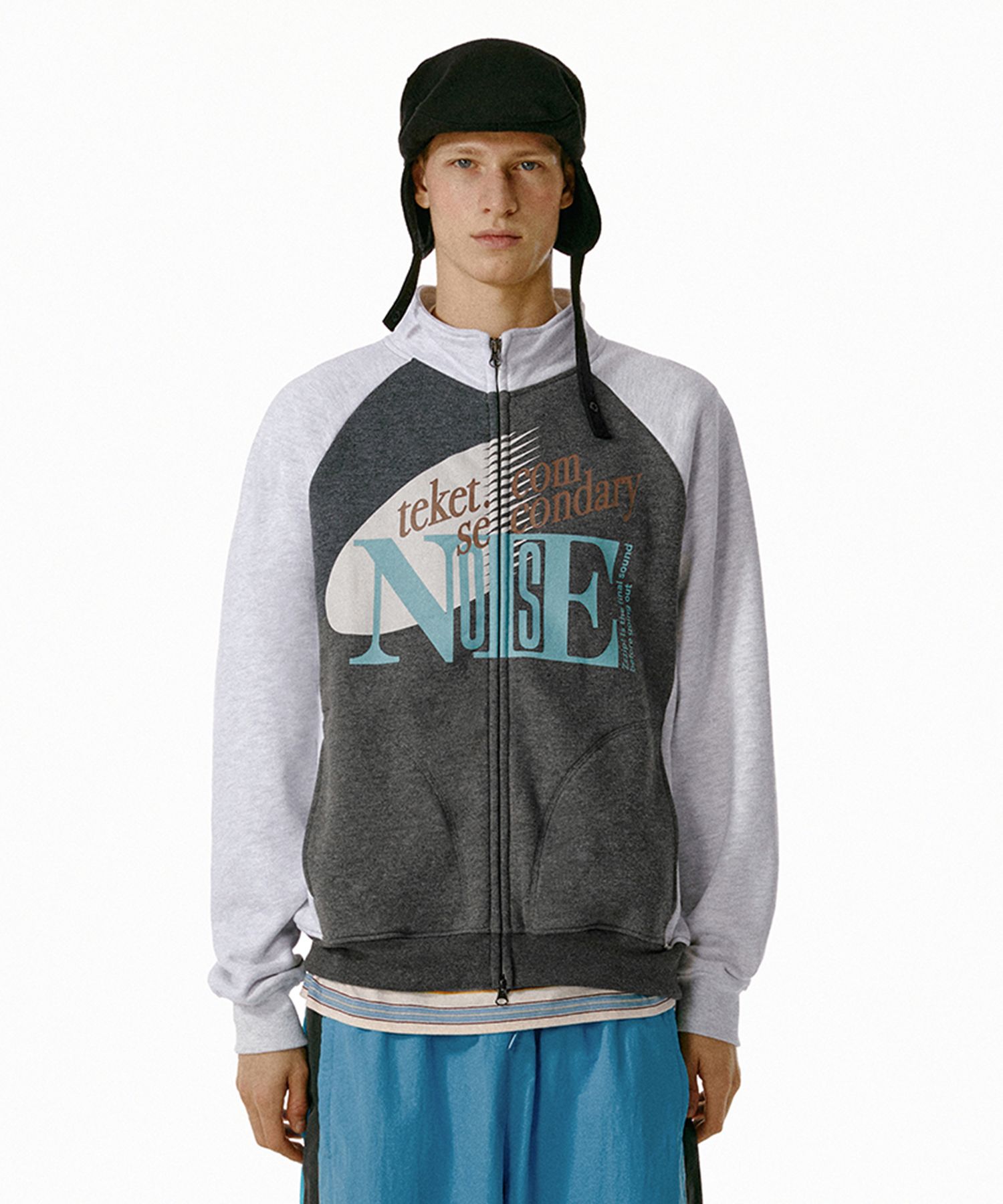 MUSINSA | TEKET Noise Zip-Up Sweatshirt Melange Gray