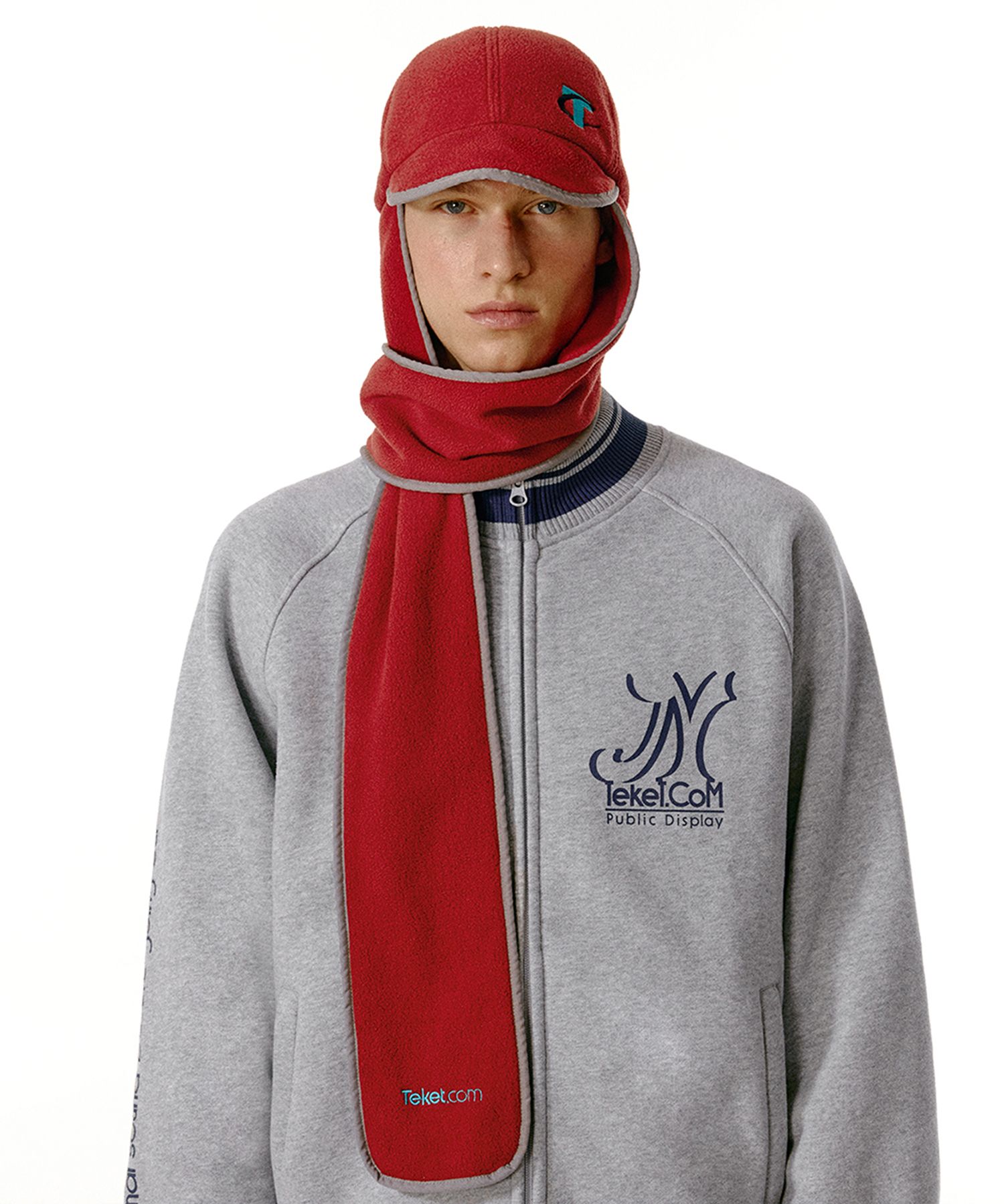 MUSINSA公式 | TEKET CT Fleece Muff Cap Red