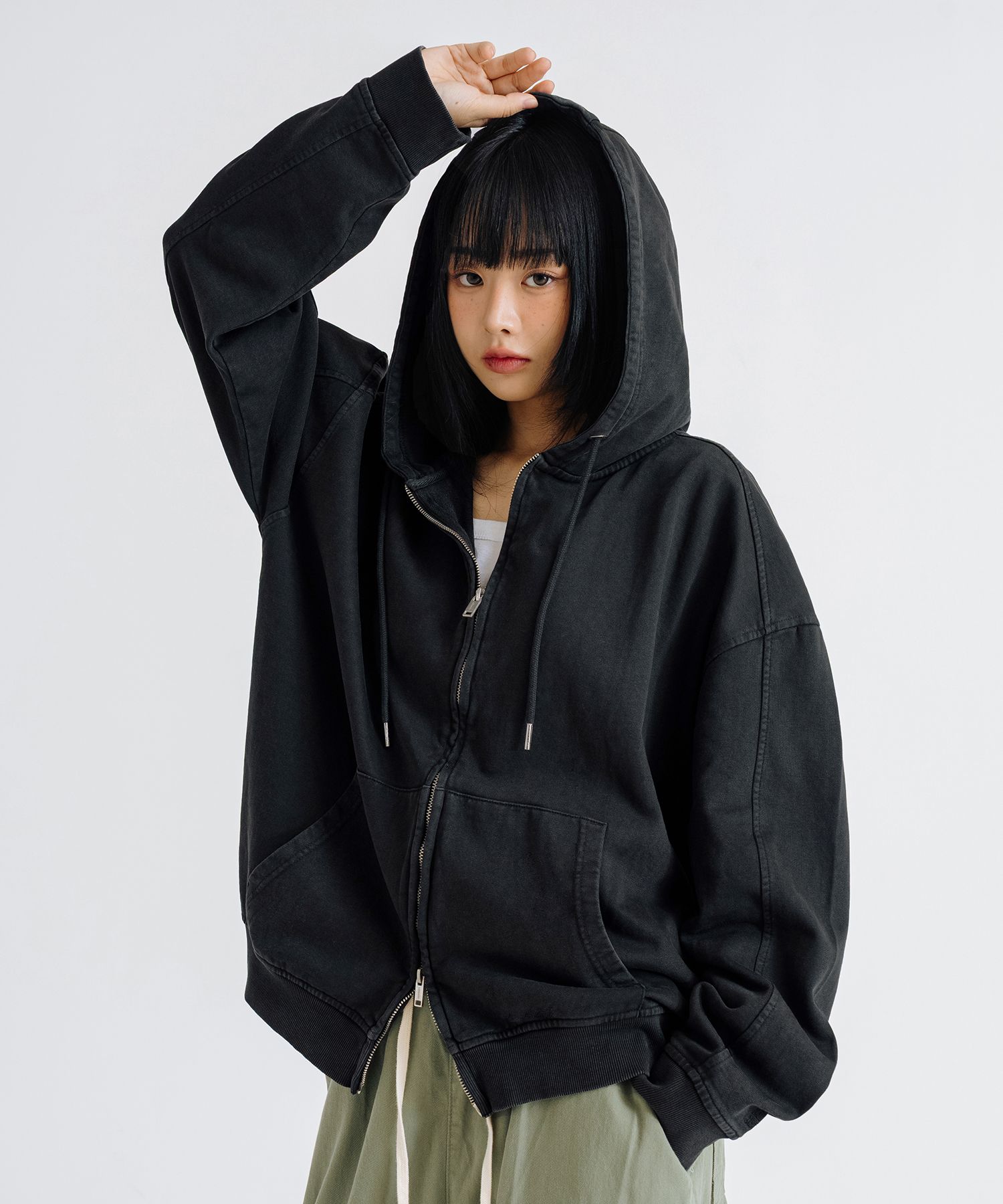 トップス Deuxieme Classe Vintage Like Zip Hoodie MUSINSA | LEMAIN SECOND Vintage Pigment 2WAY Oversized Hoodie Zip