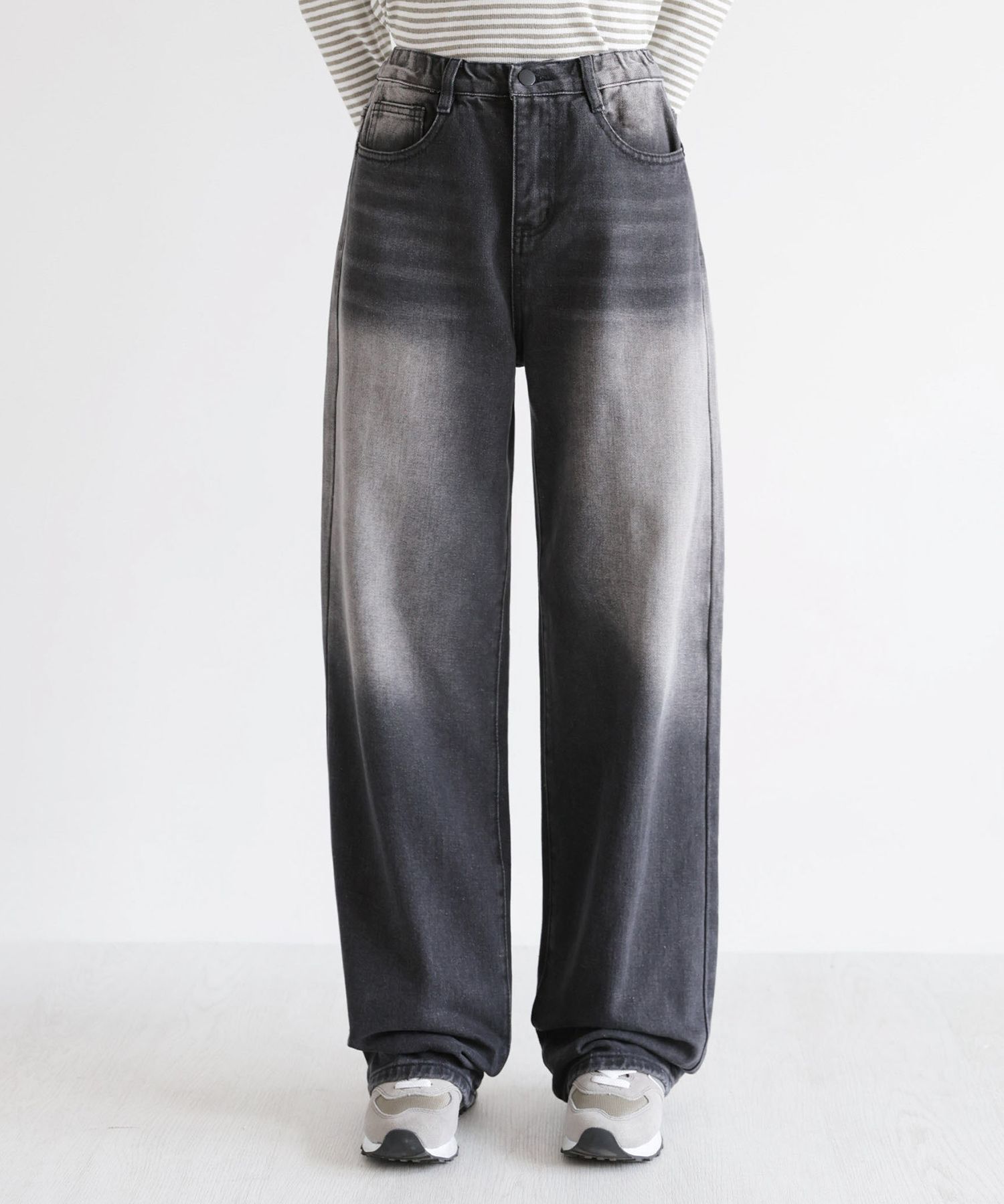 ★MUSINSA STANDARD★ Scrub washed wide denim pants grey MMEN MUSINSA | MUSINSA STANDARD Wide Denim Pants [Washed Gray]