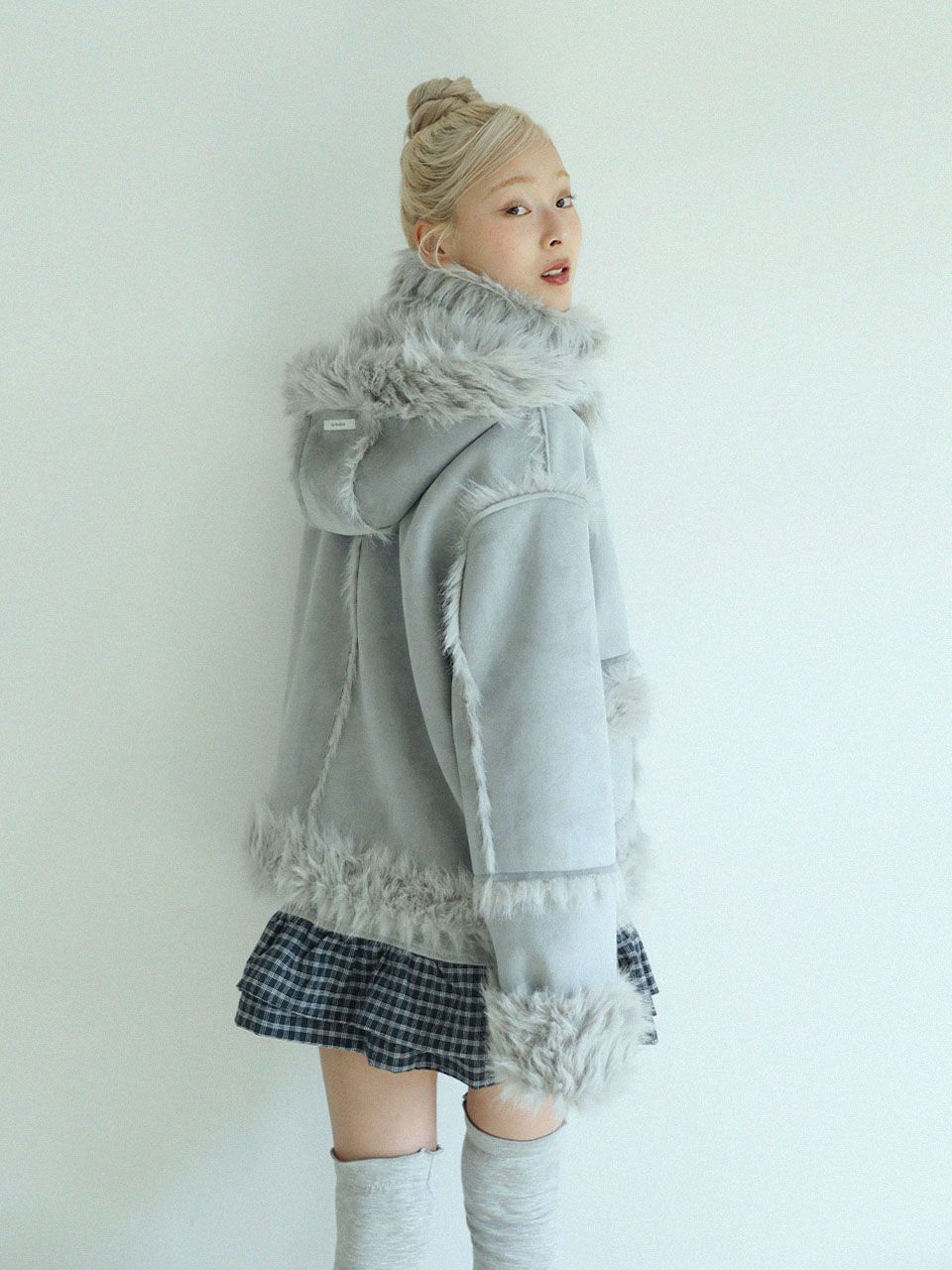 MUSINSA | UGLYSHADOW Reversible Shearling Jacket (Blue)