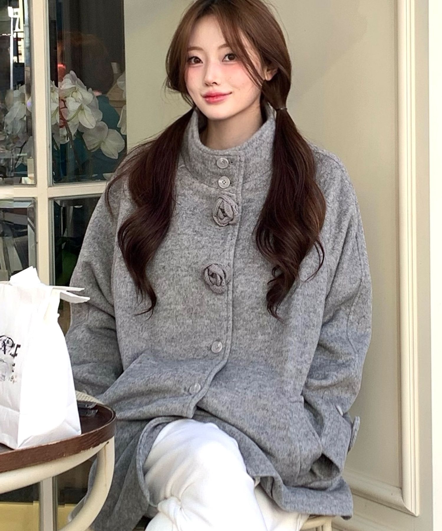 MUSINSA公式 | ILLIGO フレールハーフコート グレー