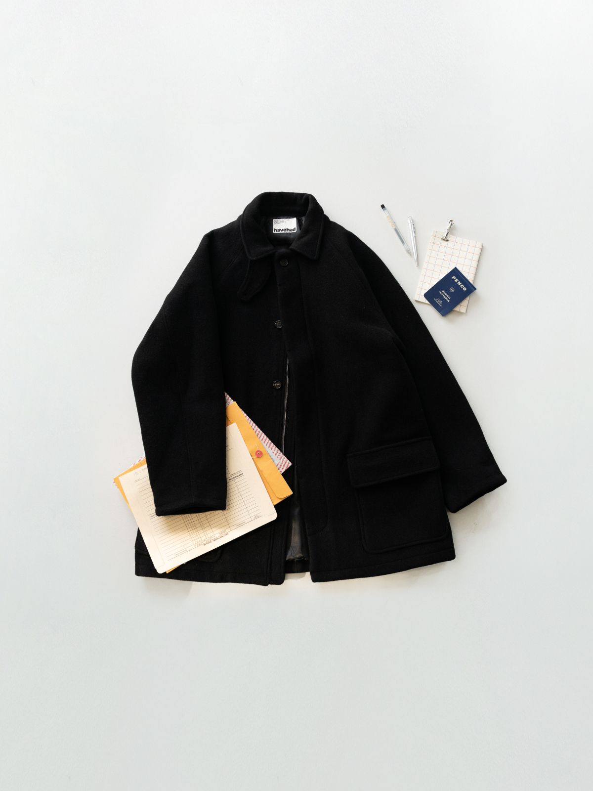 MUSINSA公式 | Havehad シティウールハーフコート（ブラック）