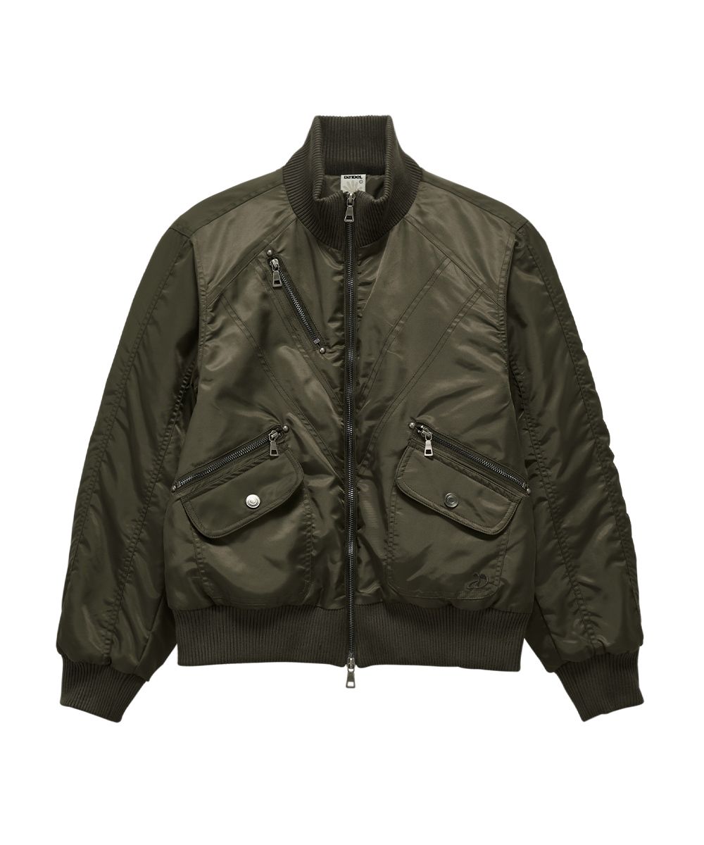 DANDEL cropped studded MA-1 jacket (カーキ) MUSINSA公式 | DANDEL DD cropped studded MA-1 jacket (KHAKI)