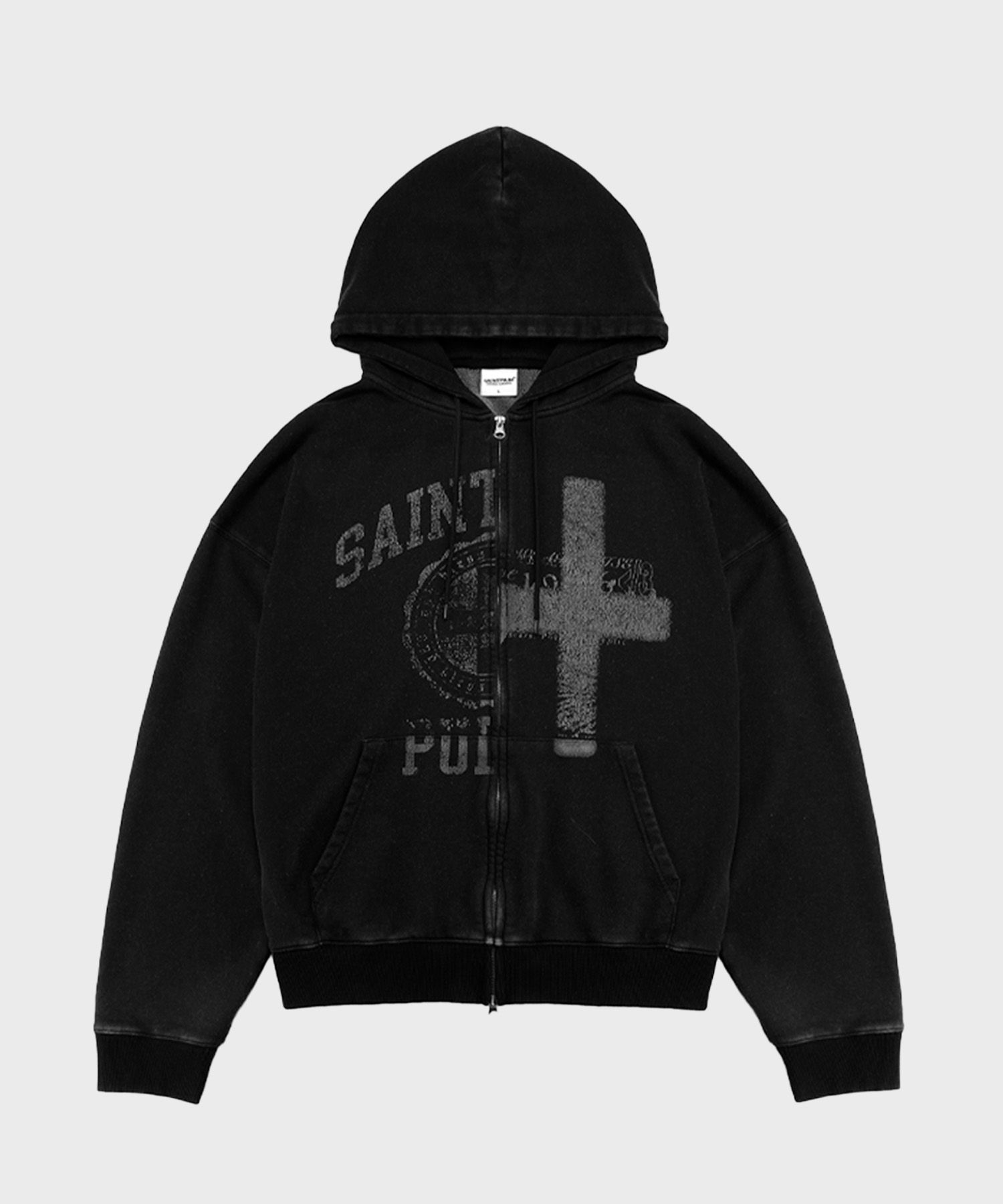 MUSINSA公式 | SAINTPAIN SPアスラウォッシングフードジップアップブラック