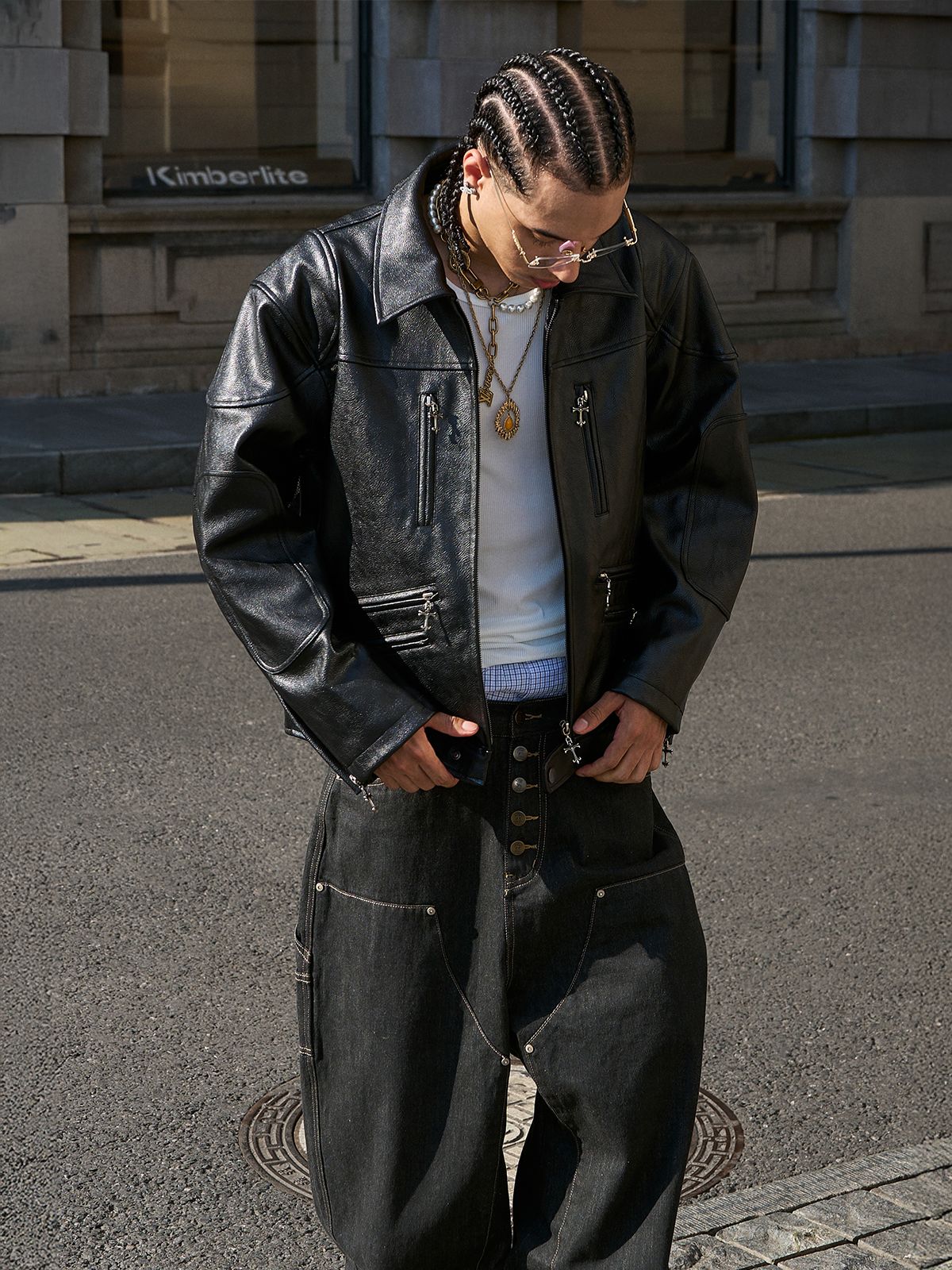 MUSINSA | STEEPC ST*PU Leather Jacket _ Black