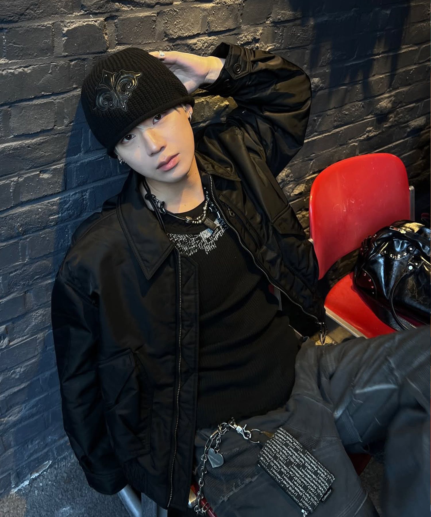 【LECYTO】Imperium Leather Patch Beanie MUSINSA公式 | LECYTO Imperium Leather Patch Beanie_[Black]