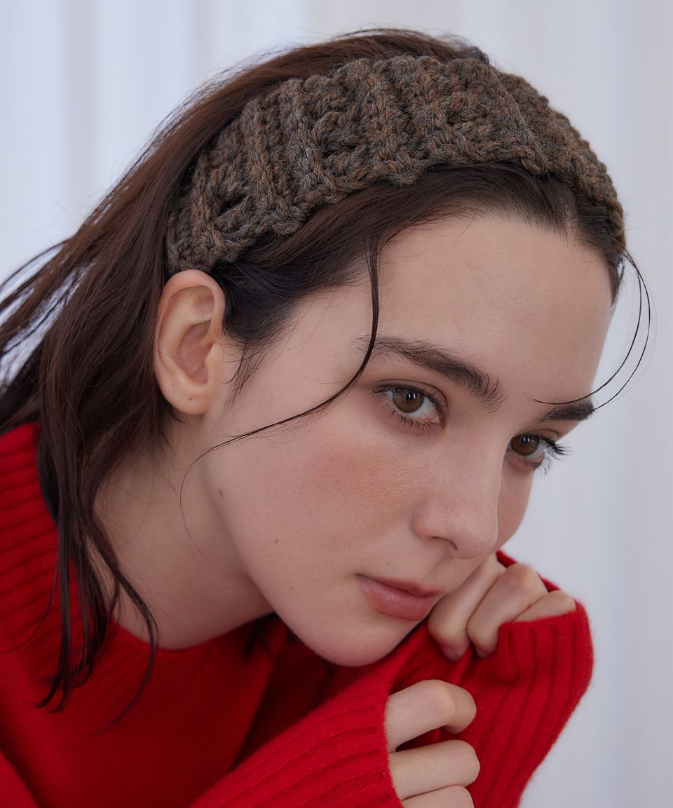 MUSINSA | MERRYMOTIVE Mellow wool knit hair band (Brown)