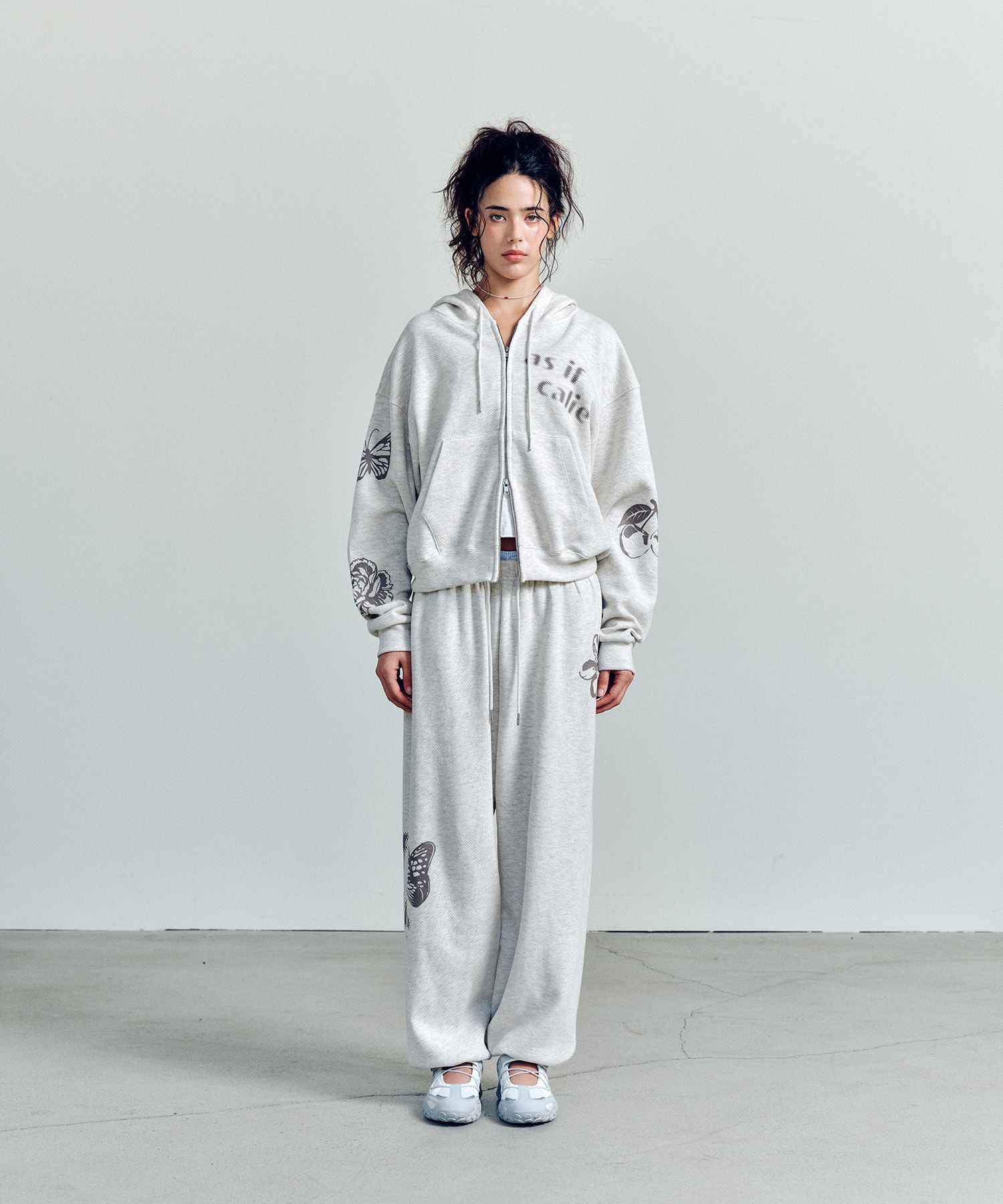MUSINSA | ASIF CALIE SPRING GRAPHIC HOOD ZIP UP OATMEAL