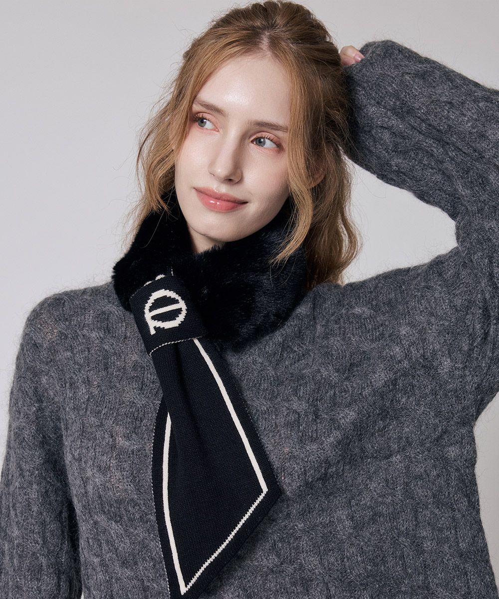 MUSINSA公式 | LOUIS QUATORZE SCARF エリゼニットファーマフラー