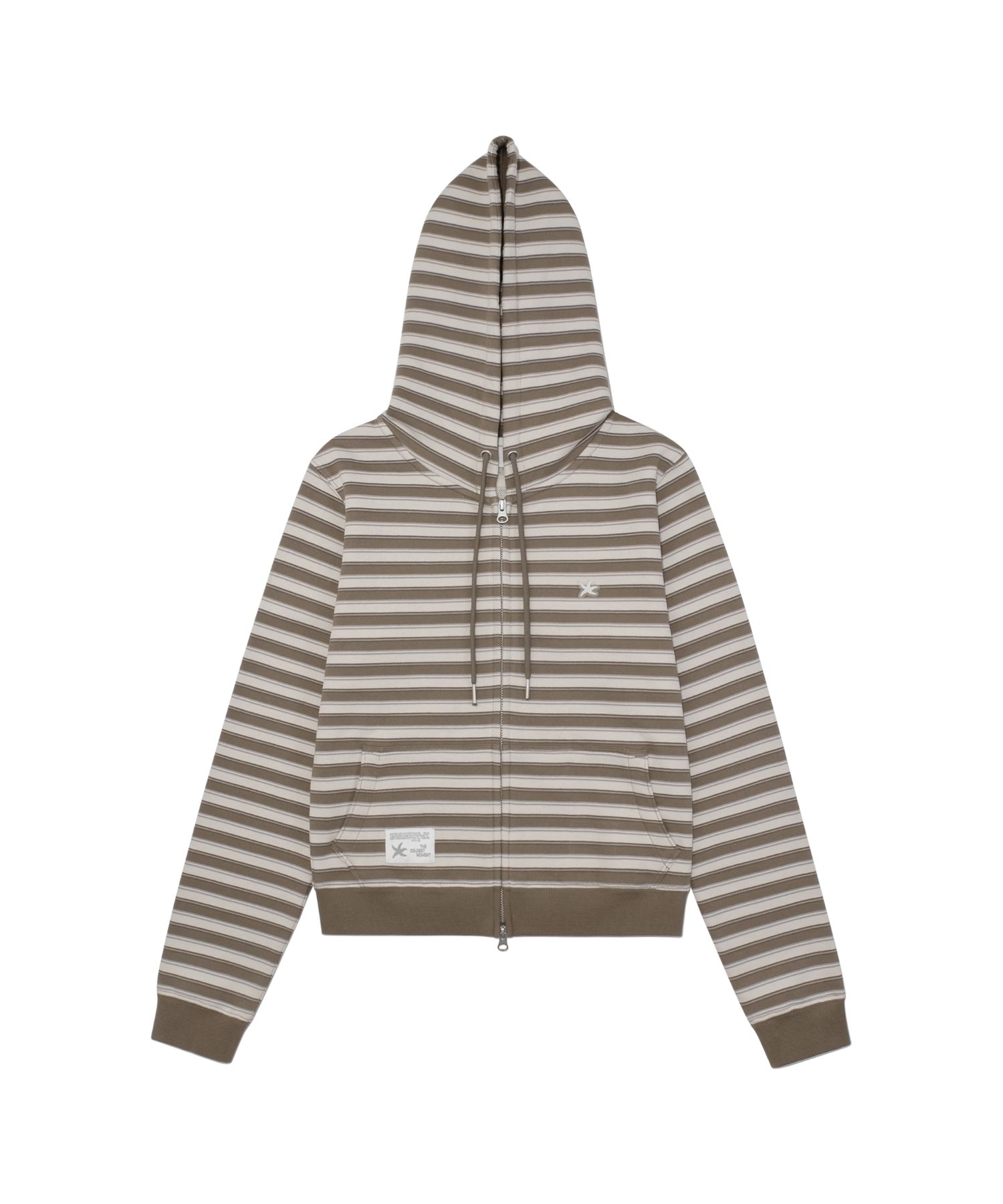 THE COLDEST MOMENT stripe hooded zip-up