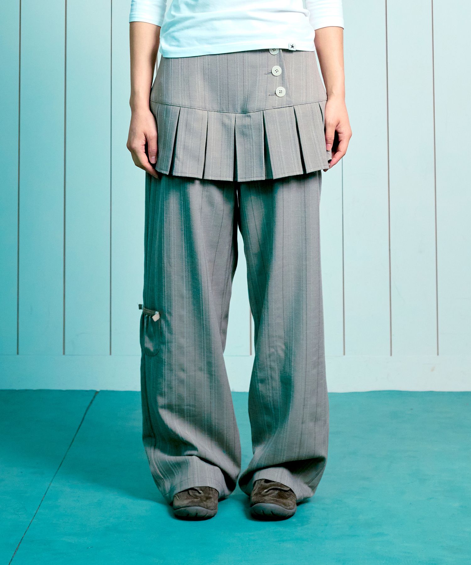 MUSINSA | THE COLDEST MOMENT (w) TCM skirt layered button pants