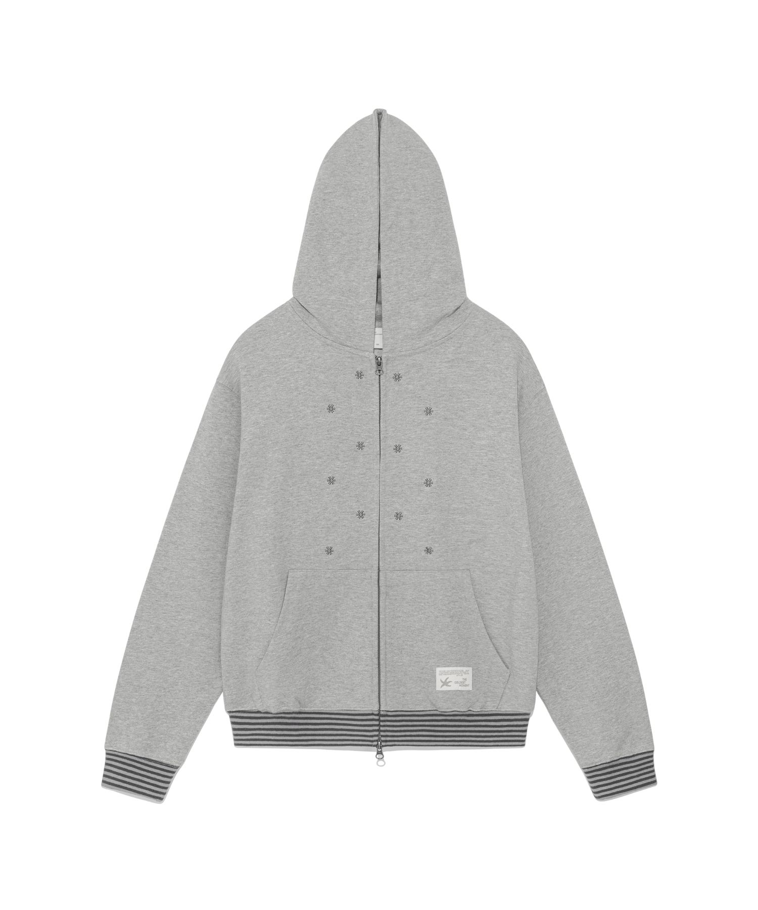 MUSINSA | THE COLDEST MOMENT TCM snow stripe hooded zip-up (grey)