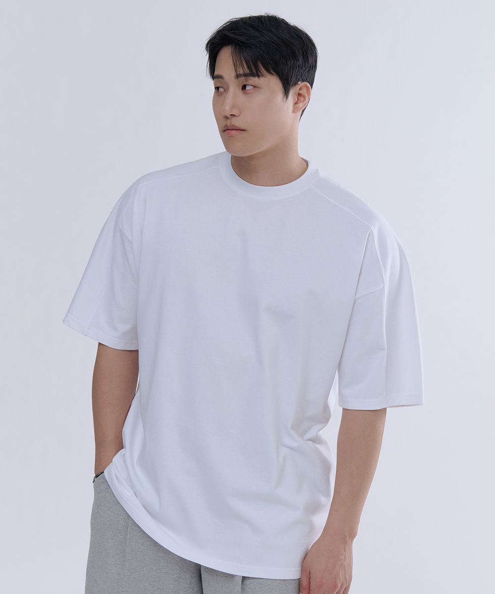 ØMI オーバーサイズT MUSINSA公式 | NINEZ Z3 コットン切り替えオーバーサイズTシャツ (3色)