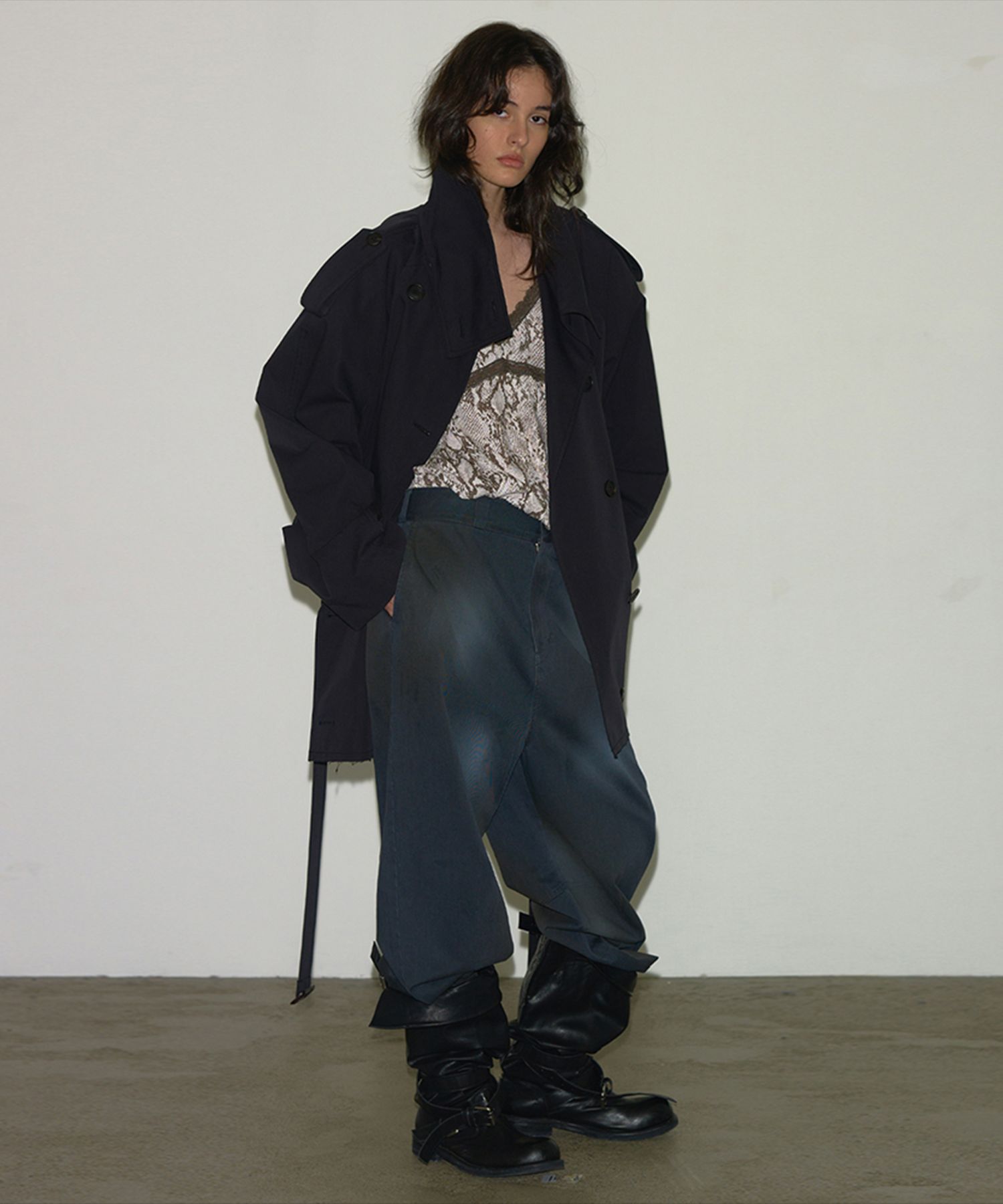 MUSINSA公式 | s/e/o TRENCH HALF SLIT COAT BLACK