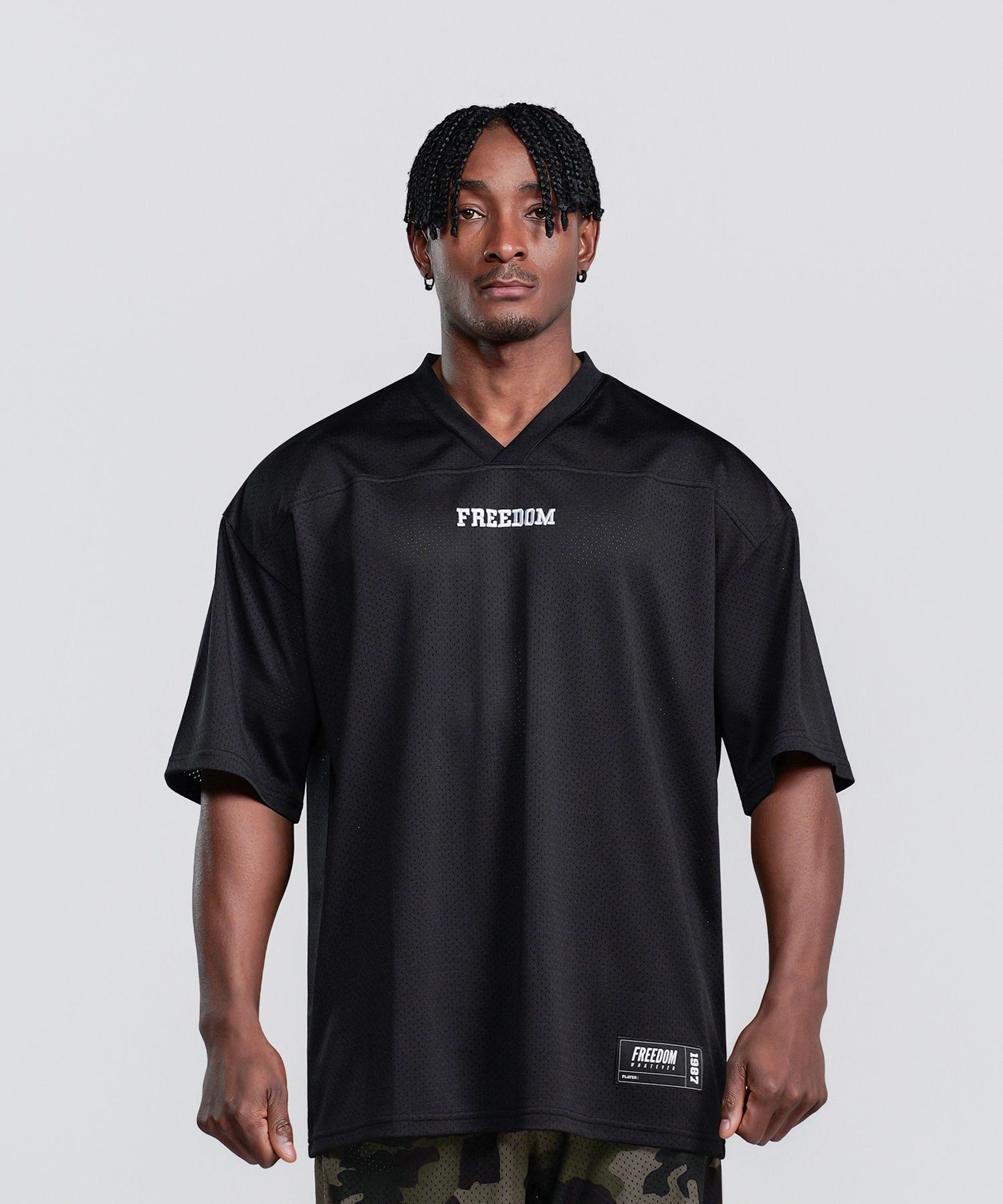 シャツ REAIMNESS Mesh Graffiti Rugby Jersey L シャツ REAIMNESS