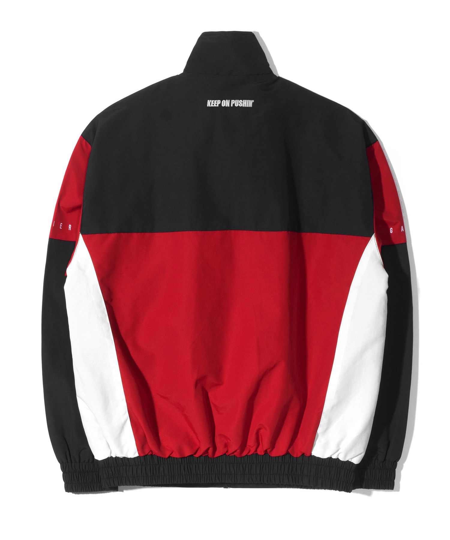 MUSINSA公式 | QT8 GARMENTS RG Old Track Jacket (Black/Red)
