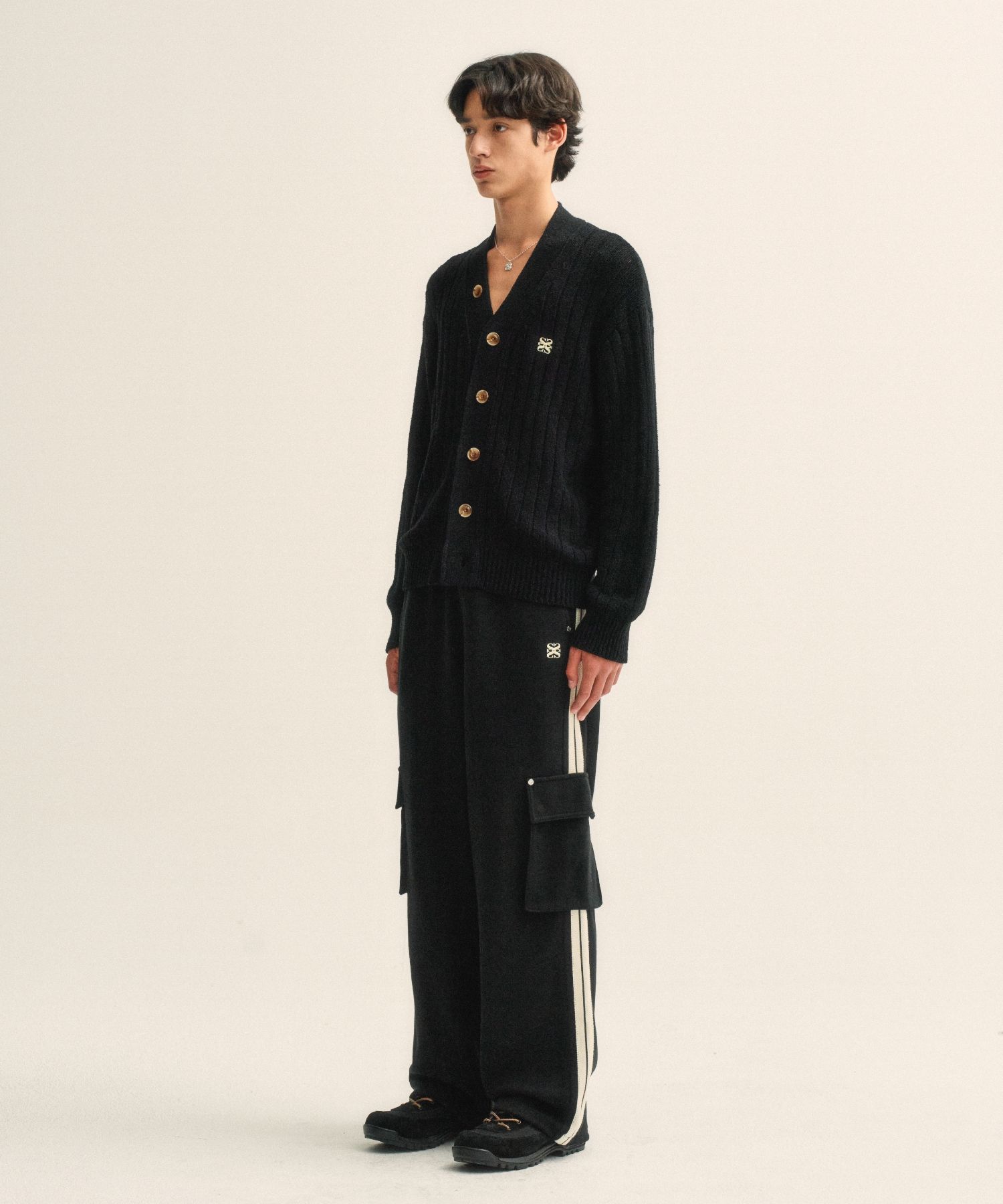 MUSINSA | SATUR Faro Oversized Bookle Cardigan Classic Black