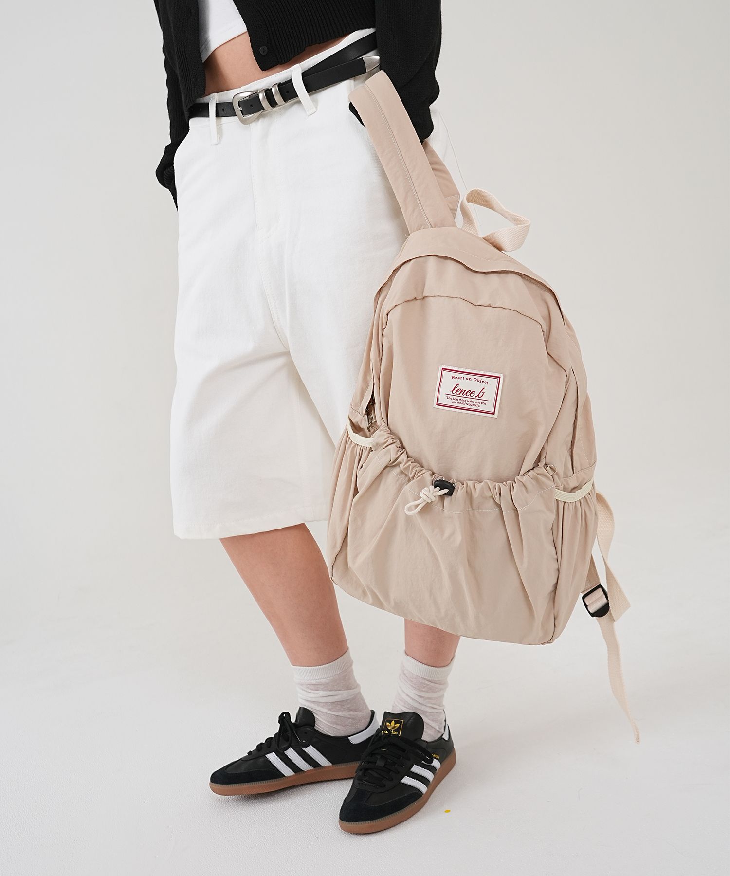 MUSINSA | LENEE B String Backpack Ivory