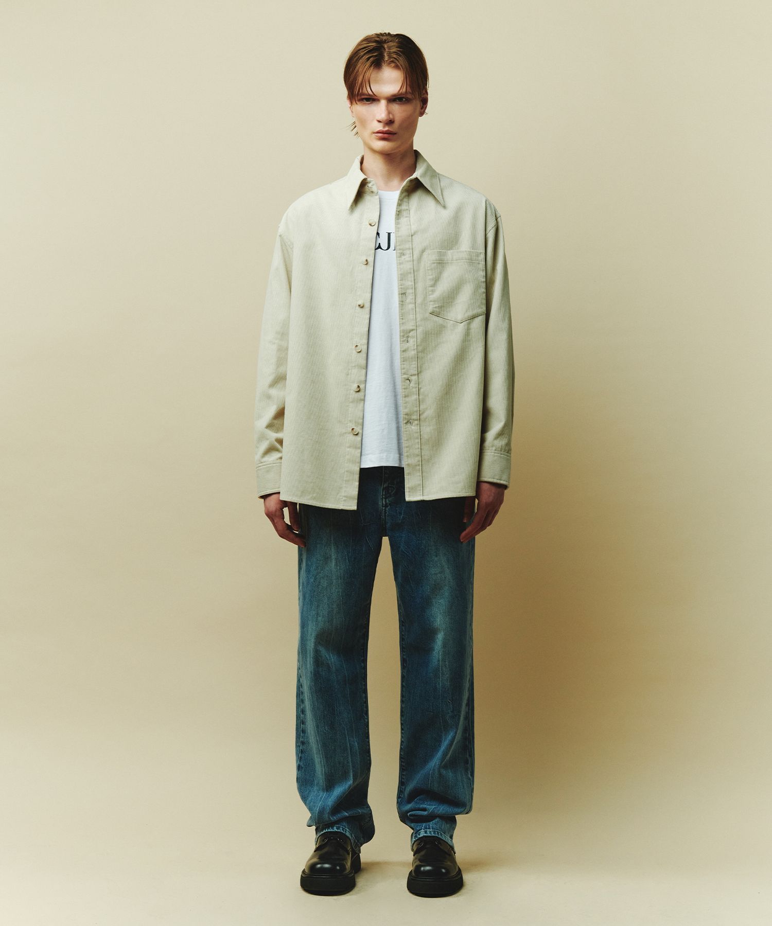 MUSINSA公式 | PLAC Bleach Straight Denim Pants M63 Mid Blue