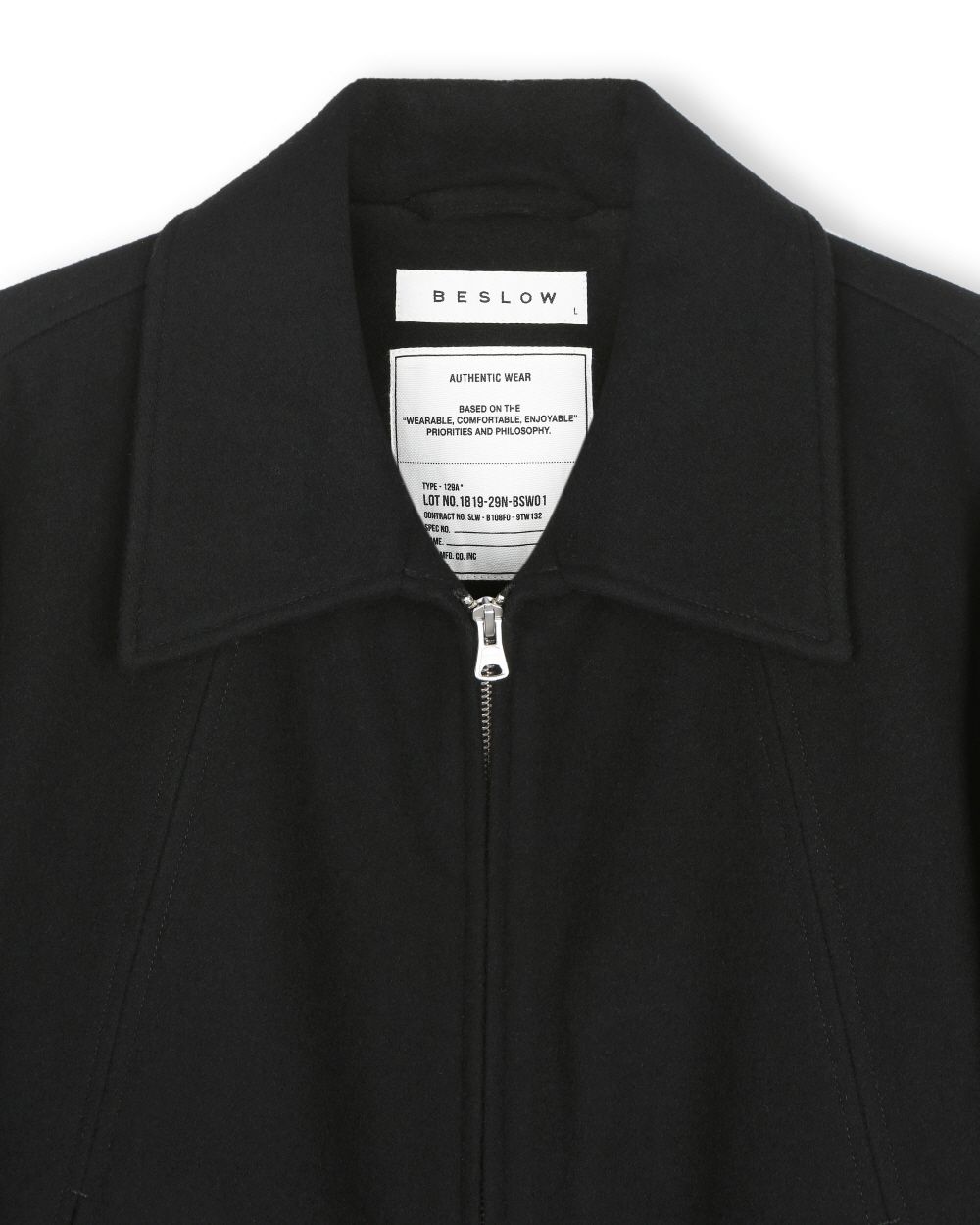 ジャケット・アウター BESLOW WOOL WIDE COLLAR HARRINGTON MUSINSA公式 | BESLOW WOOL WIDE COLLAR HARRINGTON JACKET BLACK