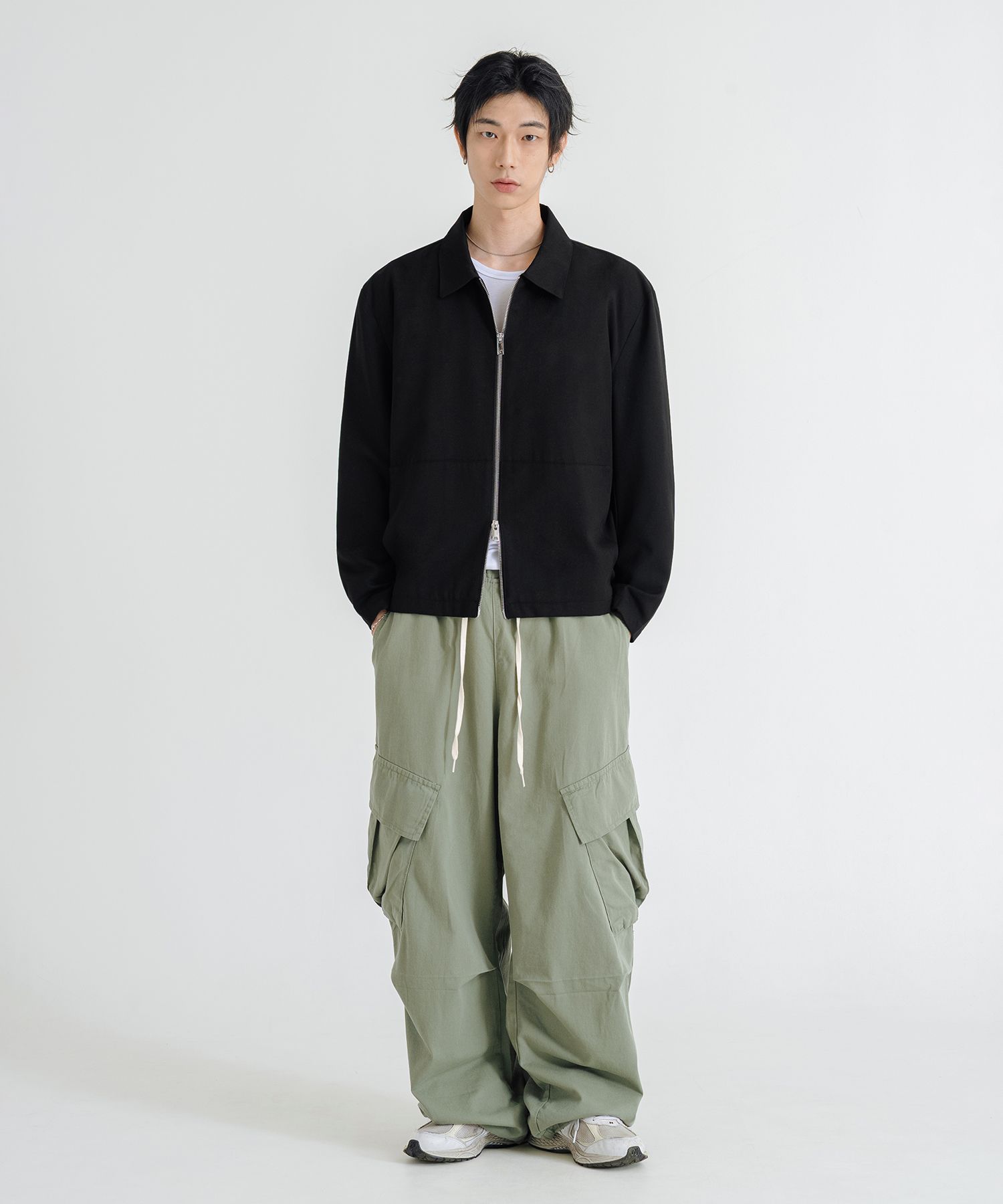 MUSINSA | LEMAIN SECOND Minimal Oversized Two-Way Jacket [Black]