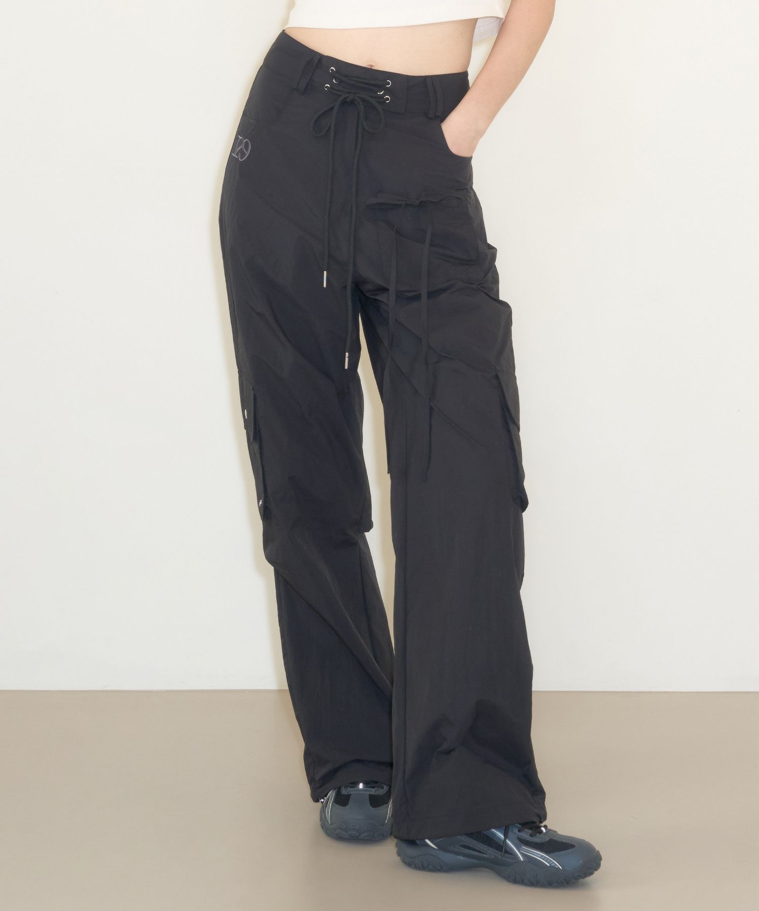 ★ILLIGO★Nylon String Cargo Banding Pants★カーゴパンツ★ MUSINSA | ILLIGO String Cargo Banding Pants Black