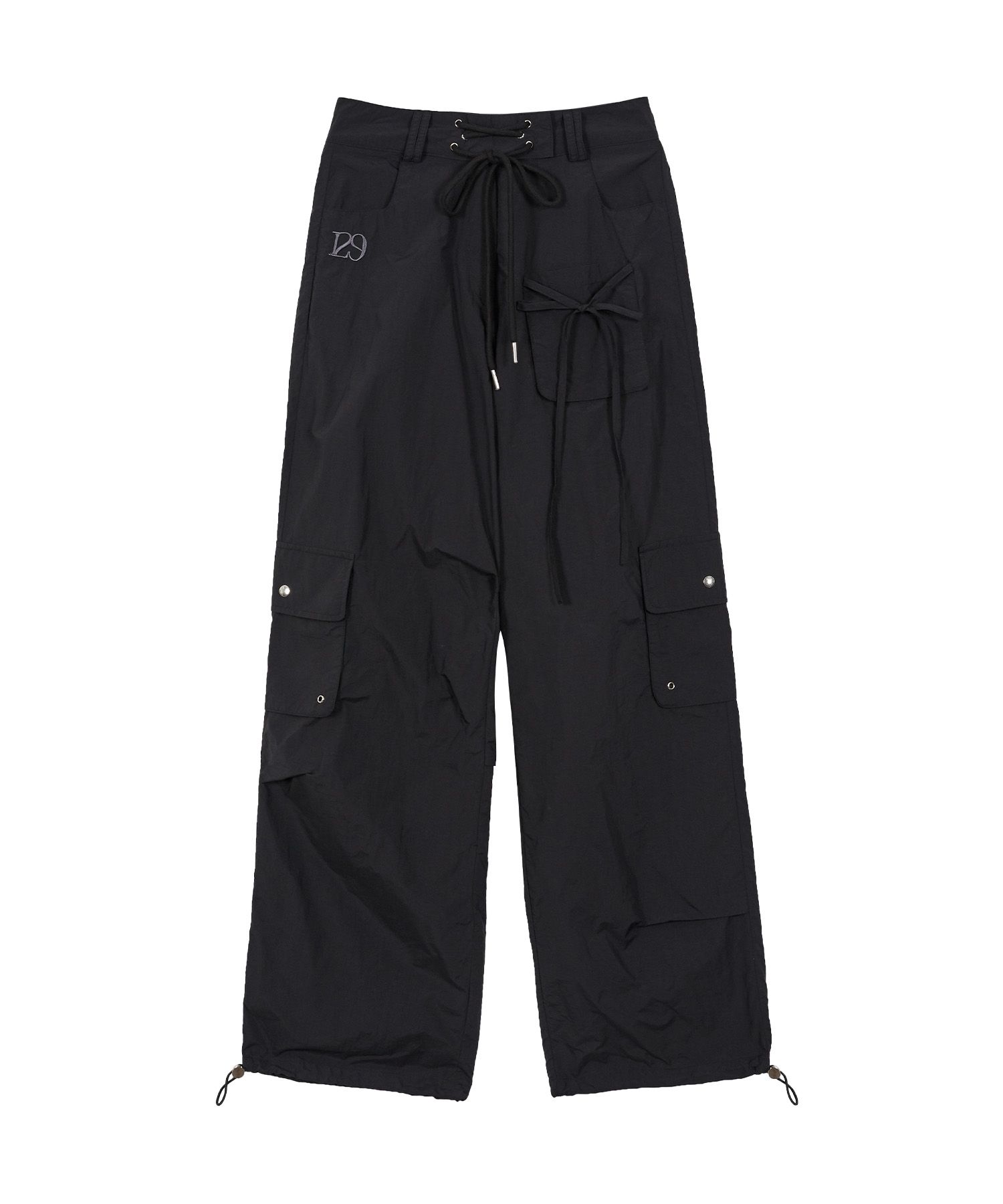 MUSINSA | ILLIGO Nylon string cargo banding pants black