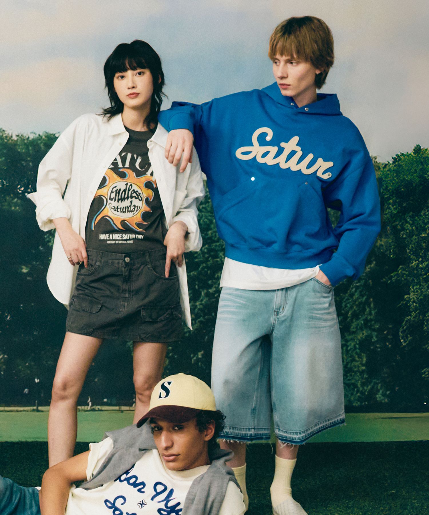 SATUR] Sun Retro Graphic T-Shirt