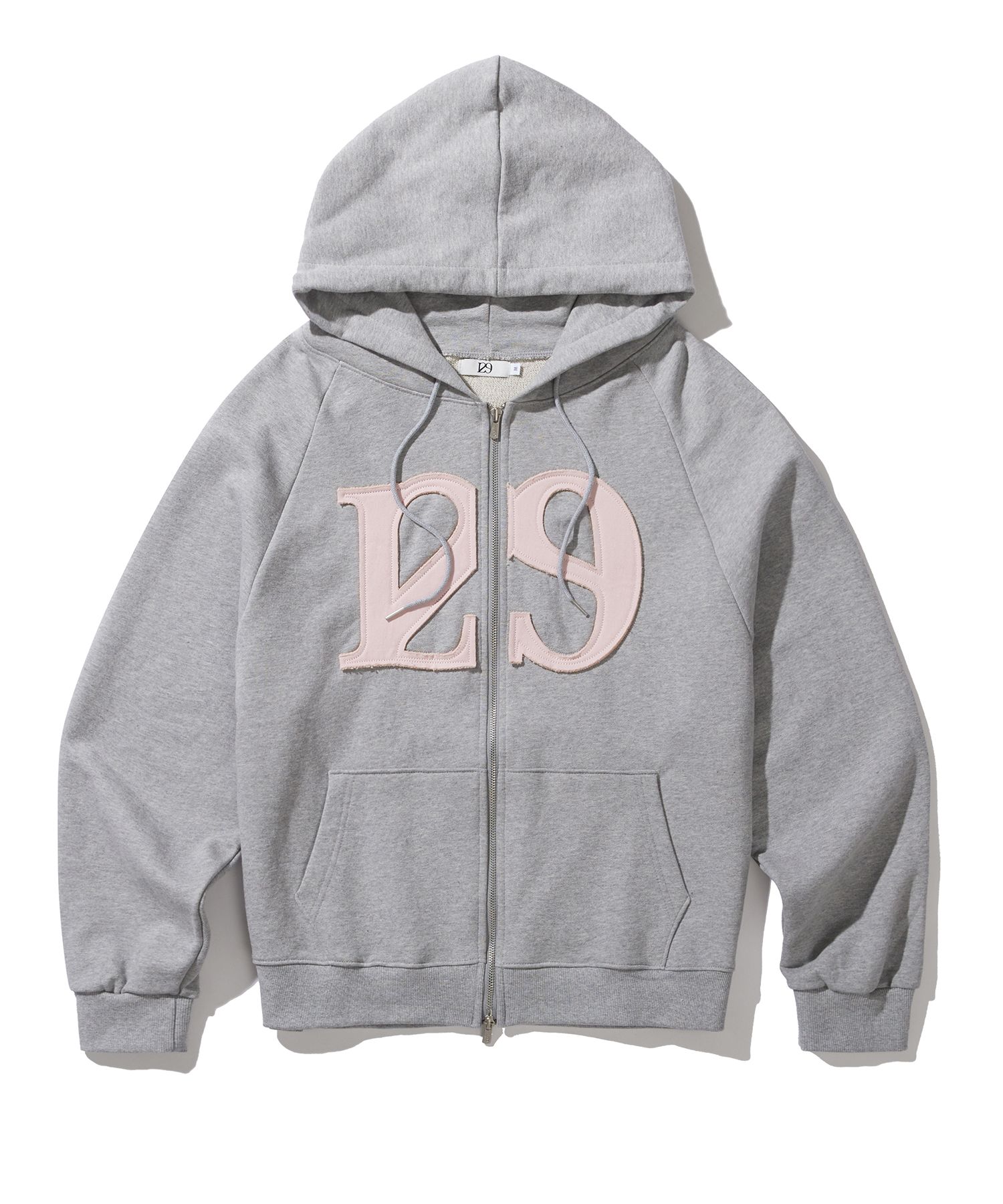 MUSINSA公式 | ILLIGO 129 Logo Patch Hood Zip-Up Light Gray