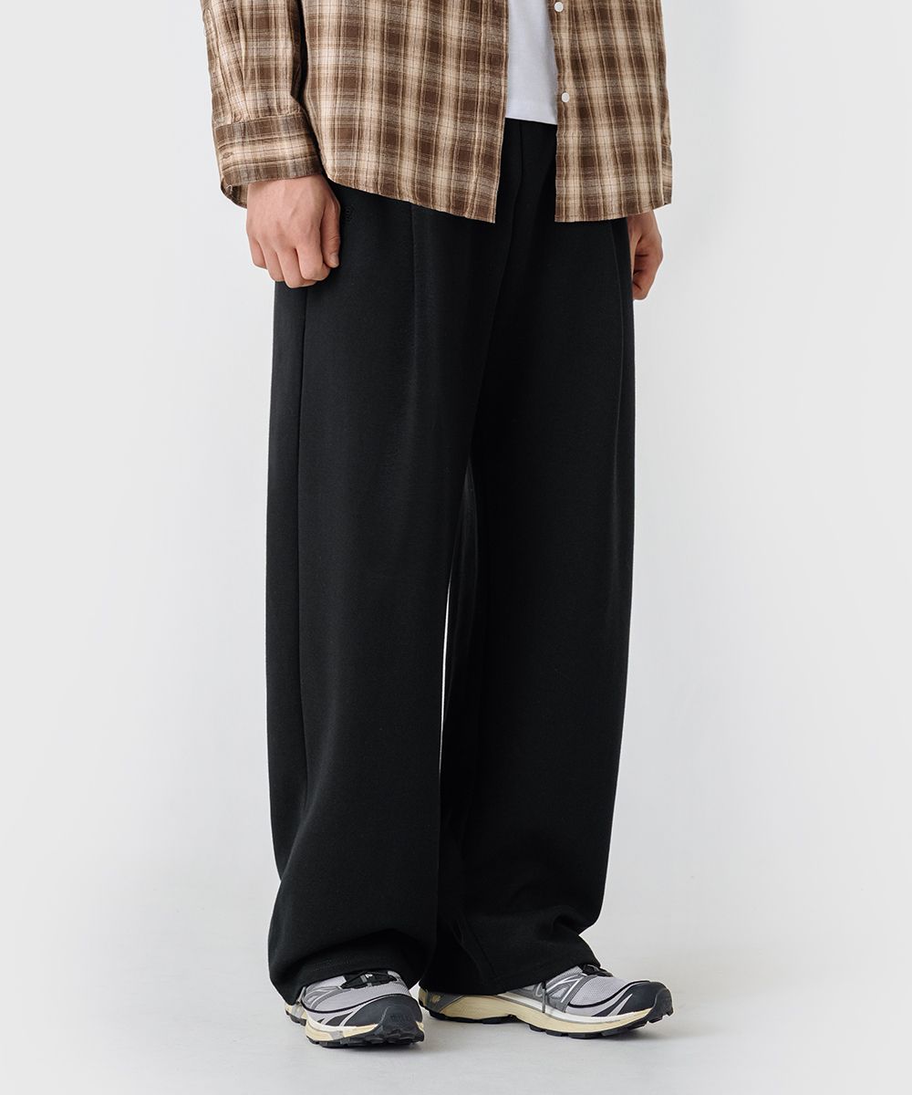 MUSINSA公式 | LEMAIN SECOND ONE-TUCK WIDE SWEAT PANTS [BLACK