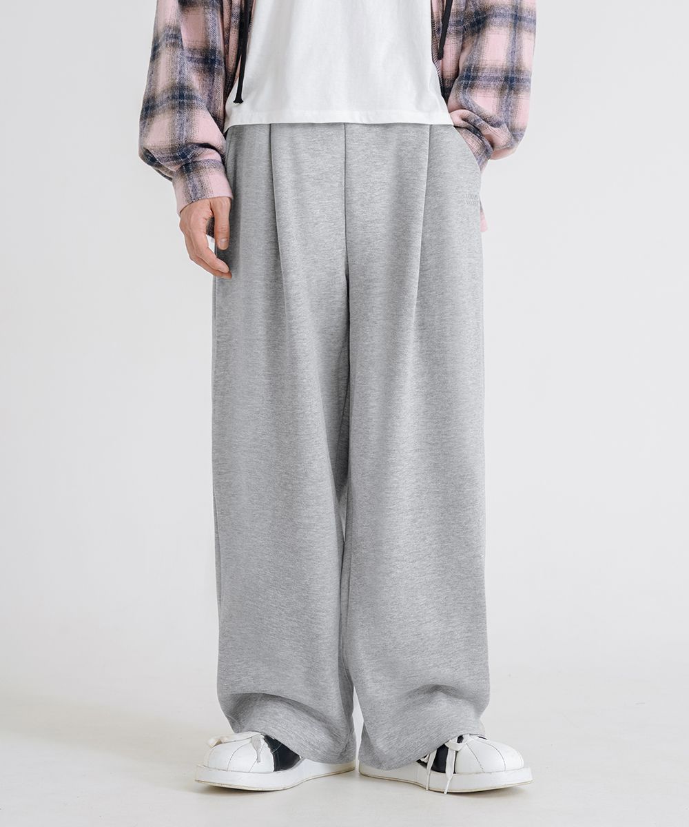 MUSINSA公式 | LEMAIN SECOND ONE-TUCK WIDE SWEAT PANTS [GRAY] - NON