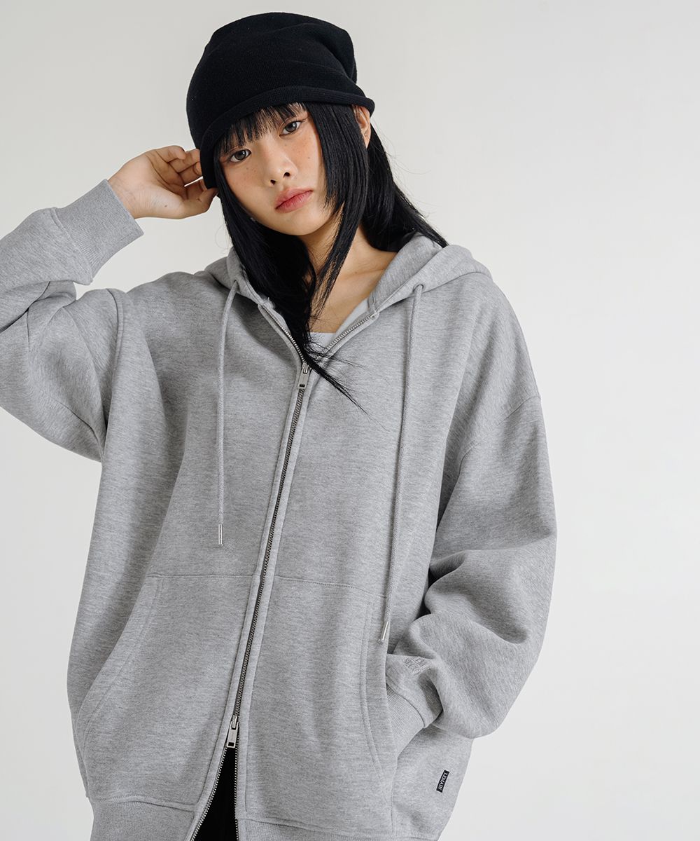MUSINSA | LEMAIN SECOND 2WAY OVERFIT SWEAT HOOD ZIP-UP [GRAY
